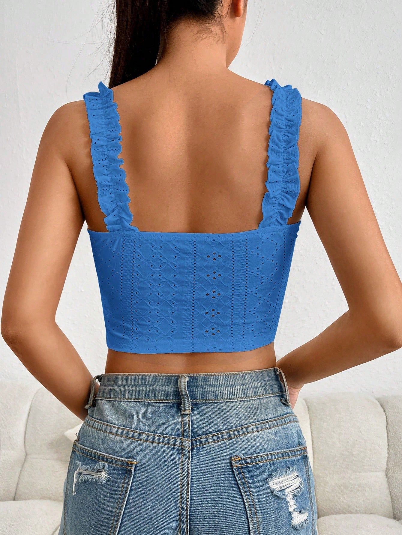 SHEIN EZwear Top apretado de punto simple y diario en unicolor para mujer