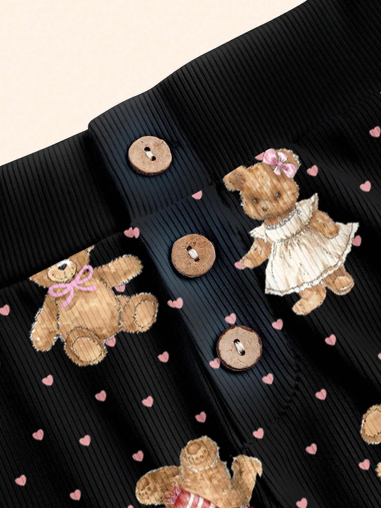 SHEIN ICON Pantalones cortos de casa cómodos y acanalados con diseño lindo de oso de amor, apropiados para el verano, para mujer