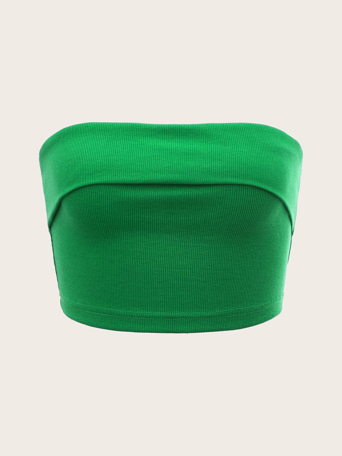 SHEIN ICON Top De Tubo Tejido De Color Sólido Para Mujer, Simple Y Adecuado Para Uso Diario O De Vacaciones