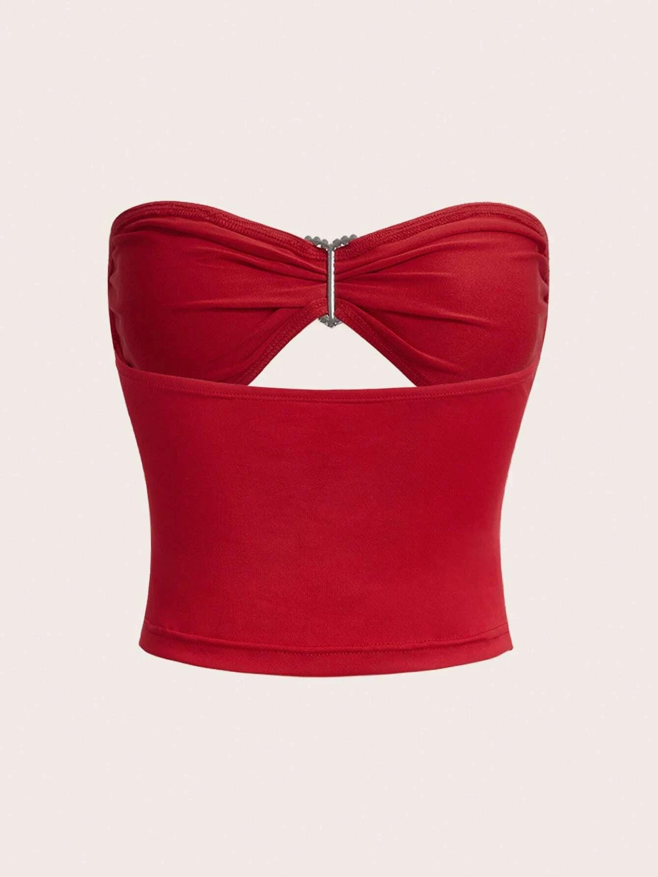 SHEIN ICON Top bandeau con diamante de imitación corazón recortado