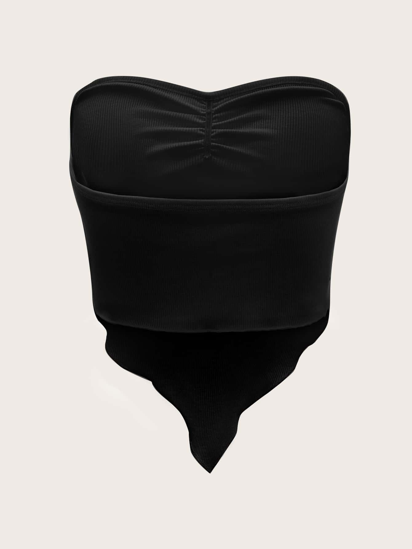 SHEIN ICON Top bandeau fruncido delantero