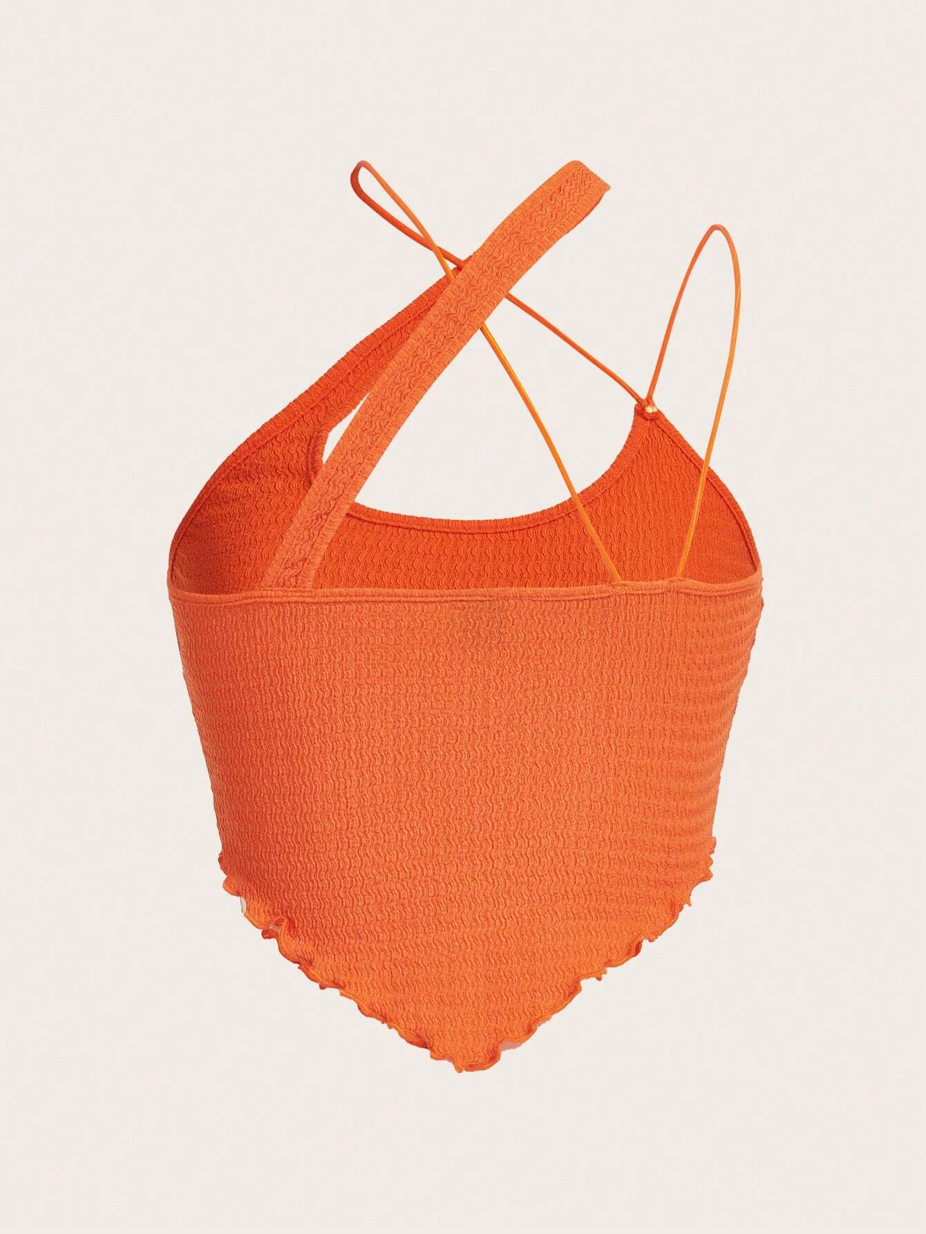 SHEIN ICON Top con tira cruzada bajo hanky unicolor