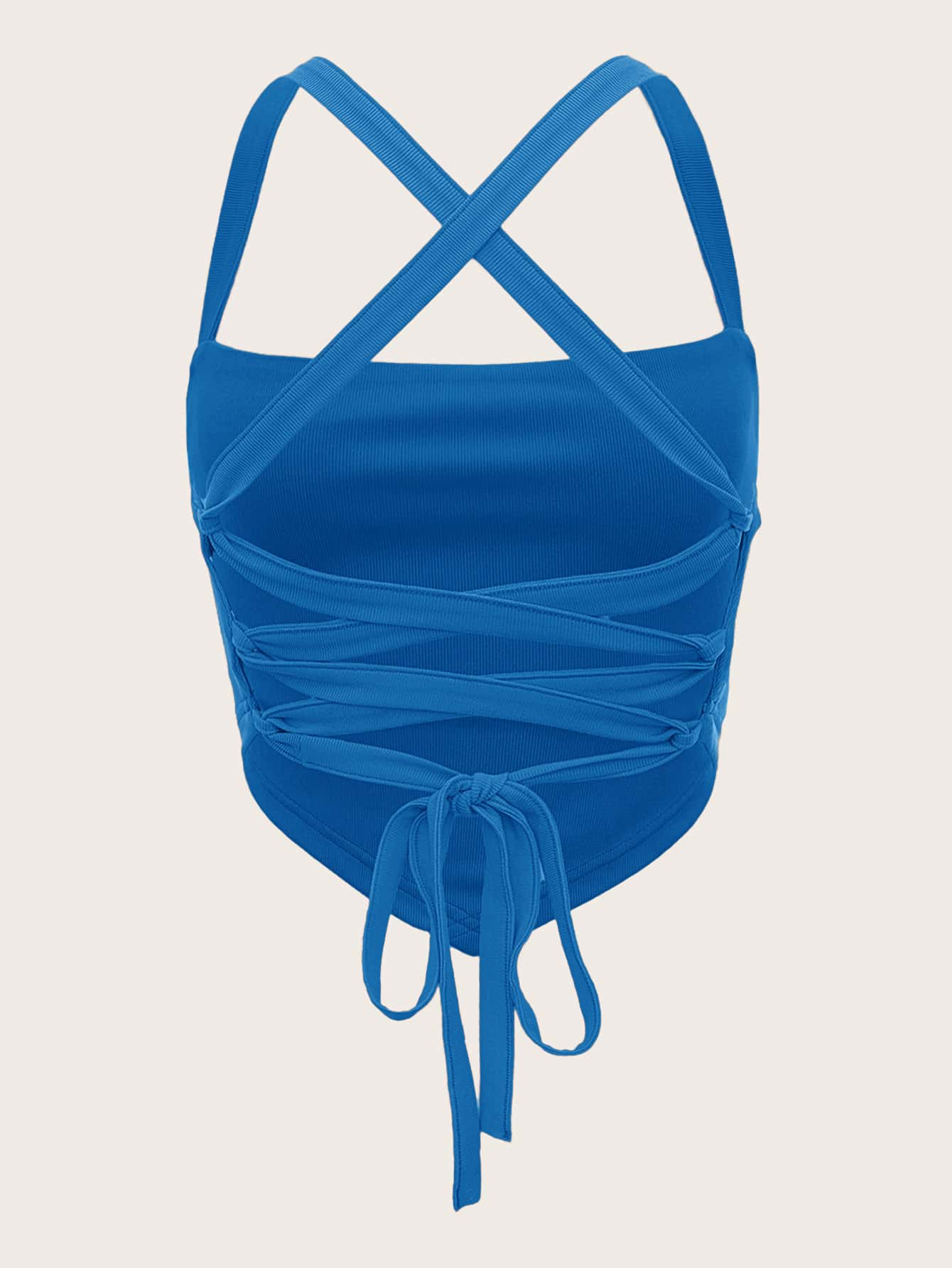 SHEIN ICON Top de tirantes moda de dopamina con cordón tejido de canalé