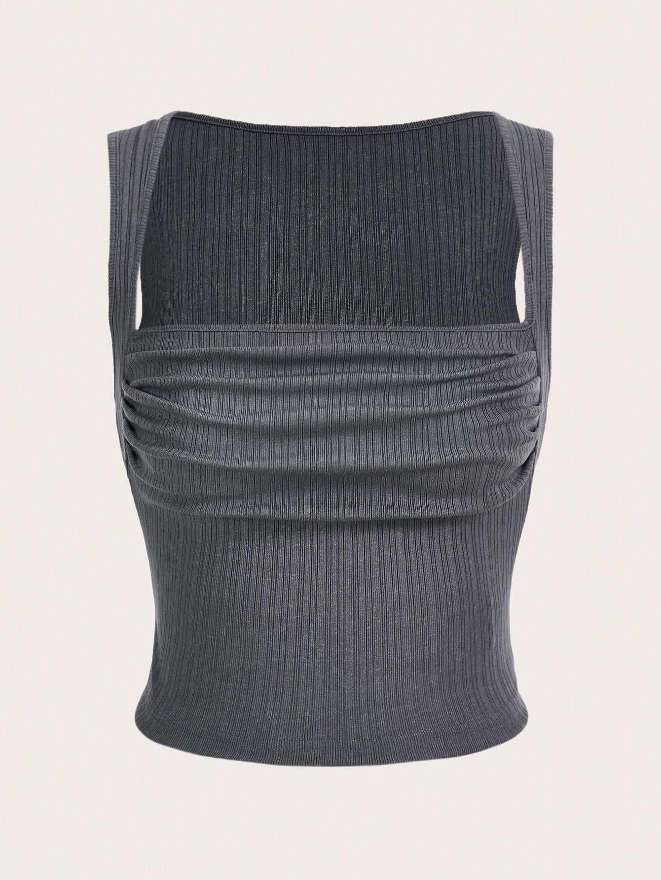 SHEIN ICON Top tank unicolor fruncido