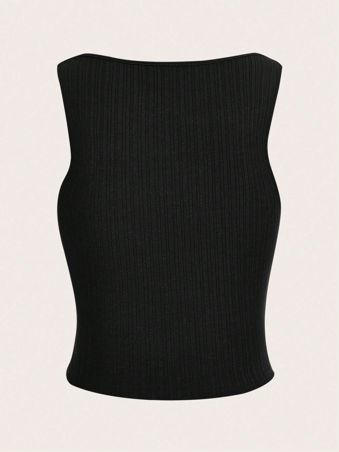 SHEIN ICON Top tank unicolor fruncido