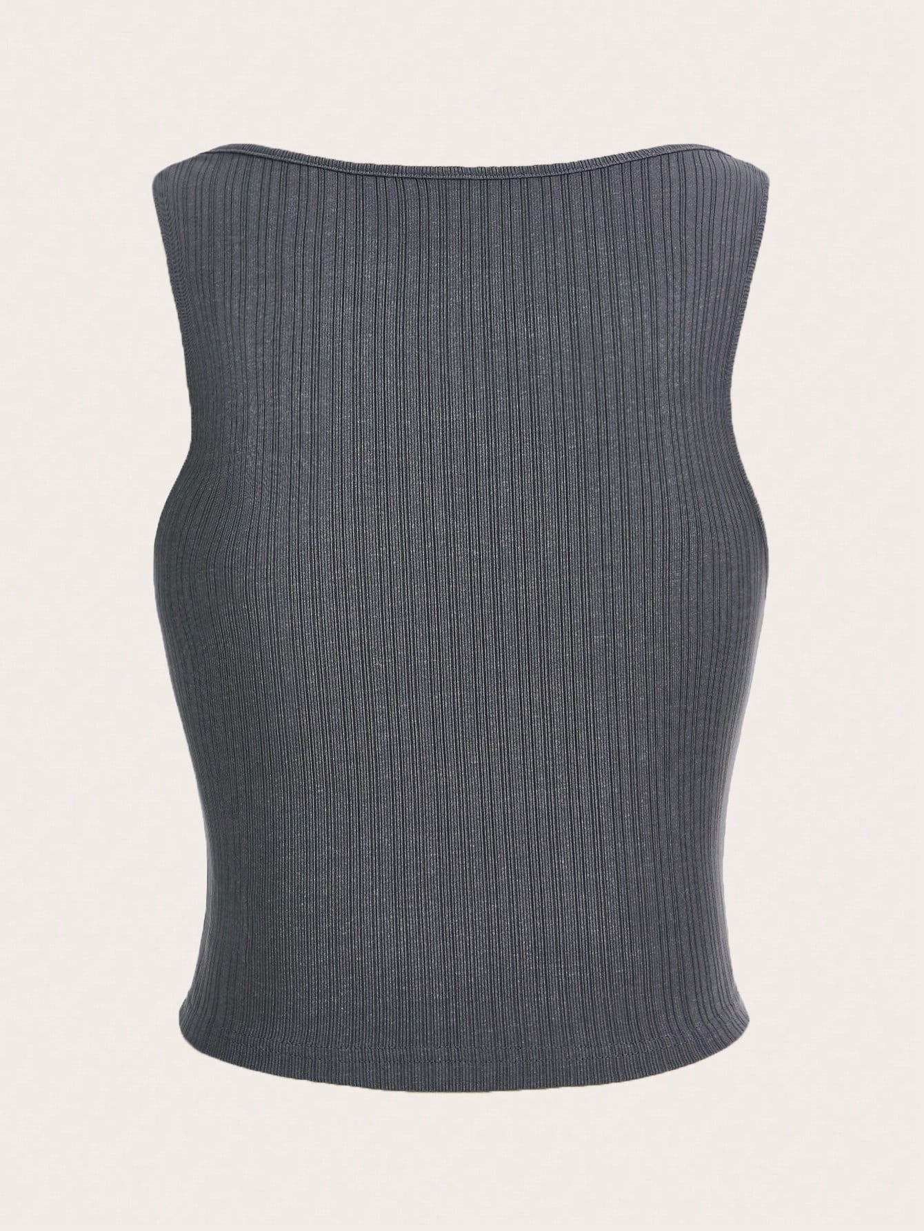 SHEIN ICON Top tank unicolor fruncido