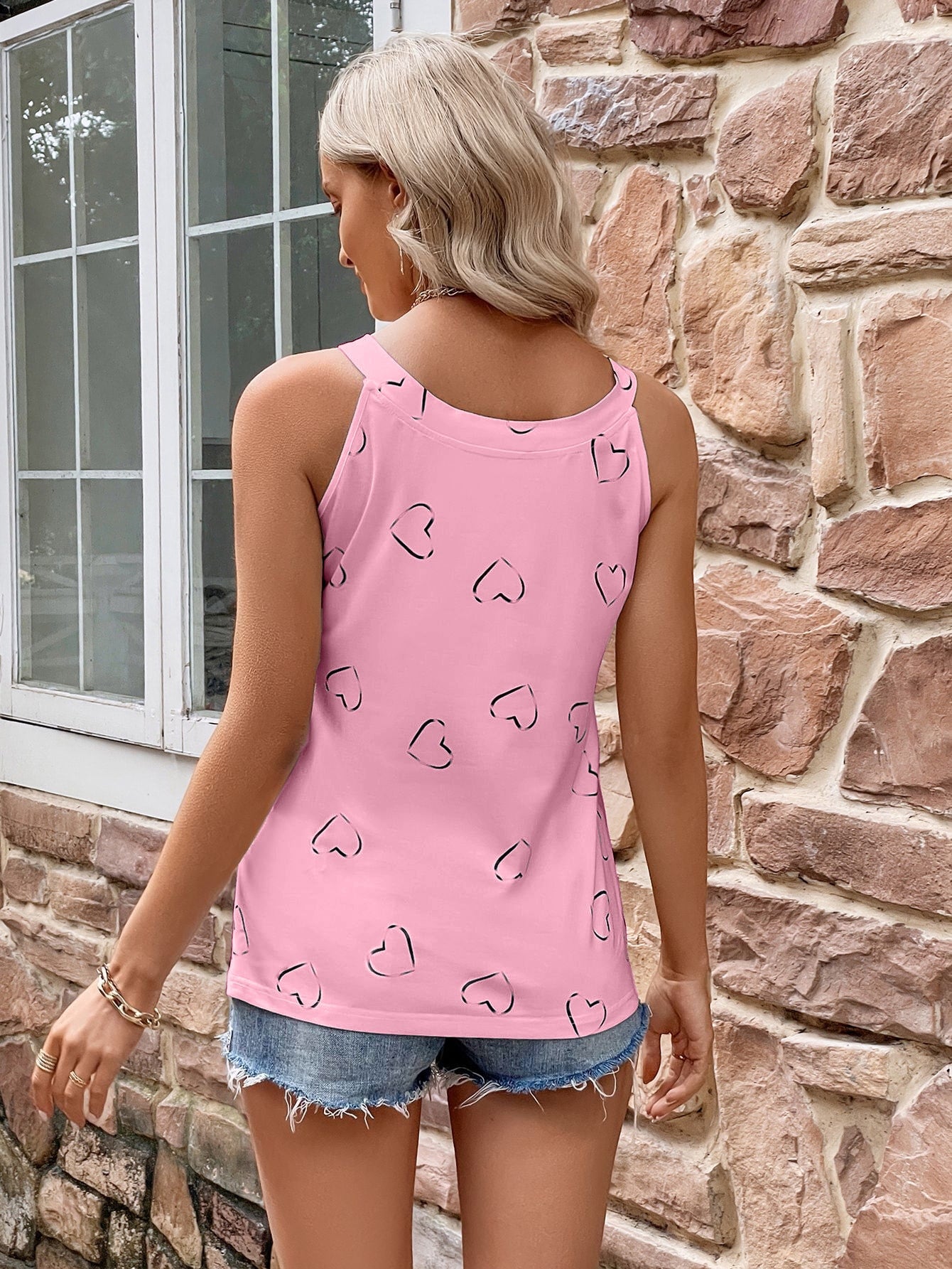 SHEIN LUNE Top tank con estampado de corazón