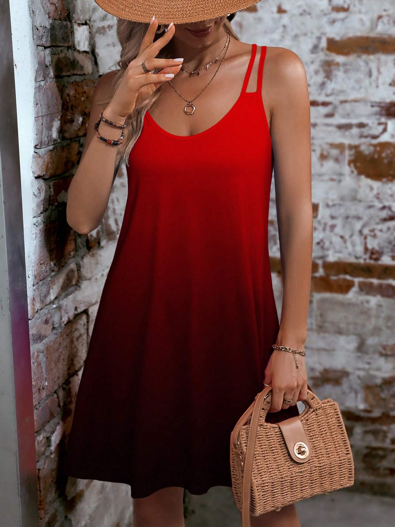 SHEIN LUNE Vestido de tirantes degradado para vacaciones