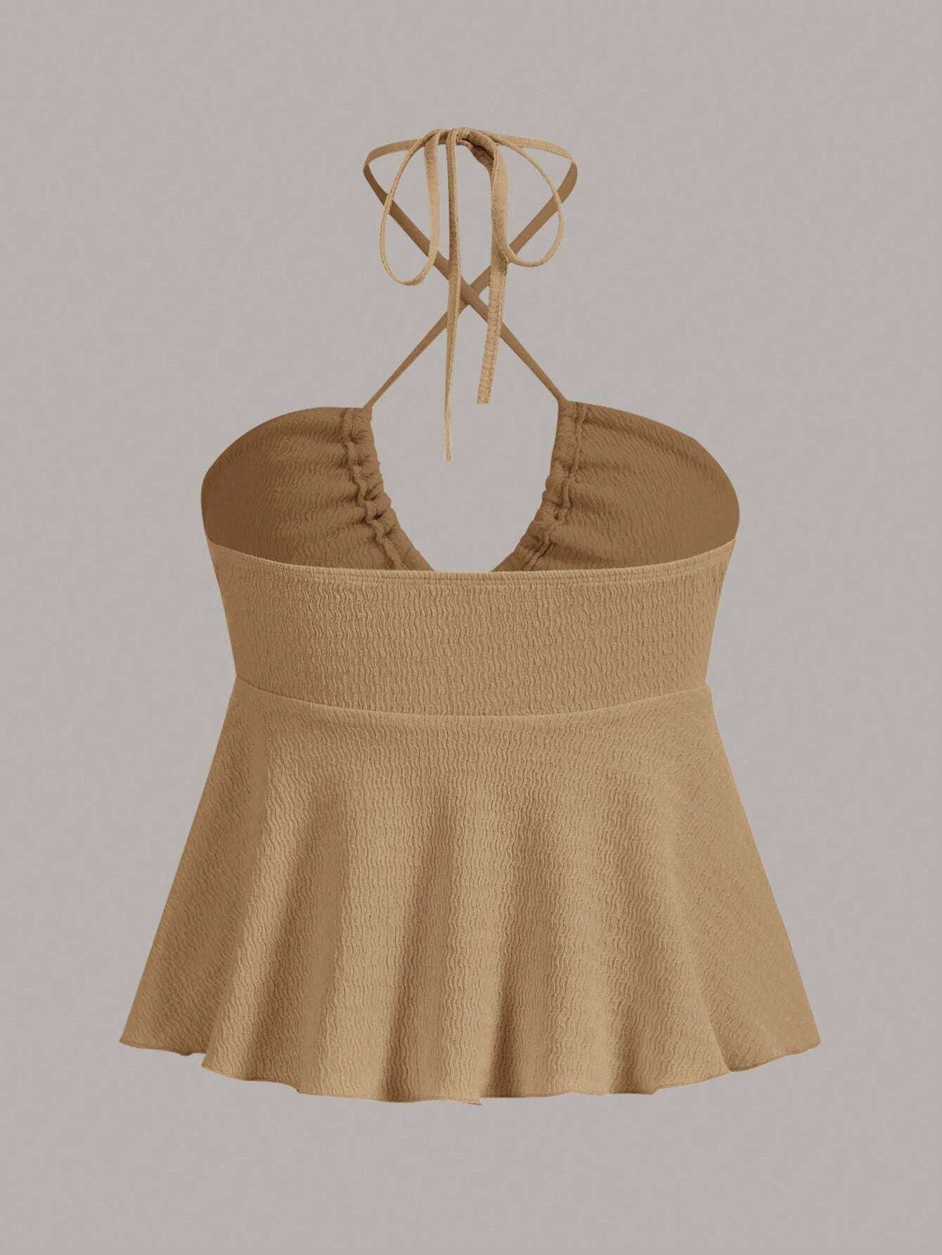 SHEIN MOD Camiseta De Cuello Halter Con Textura Para Mujer