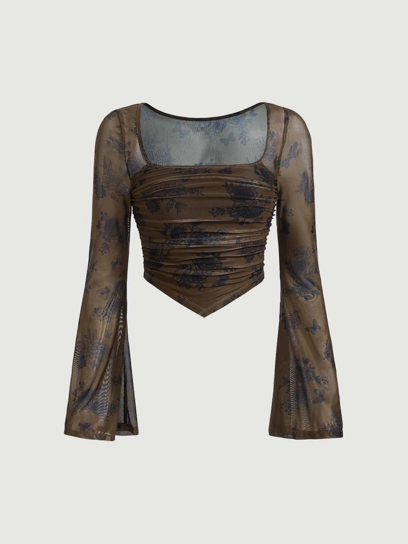 SHEIN MOD Camiseta con estampado floral bajo hanky