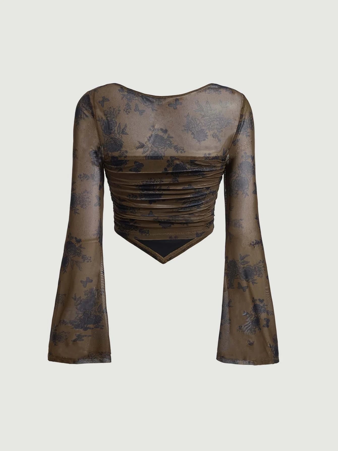 SHEIN MOD Camiseta con estampado floral bajo hanky