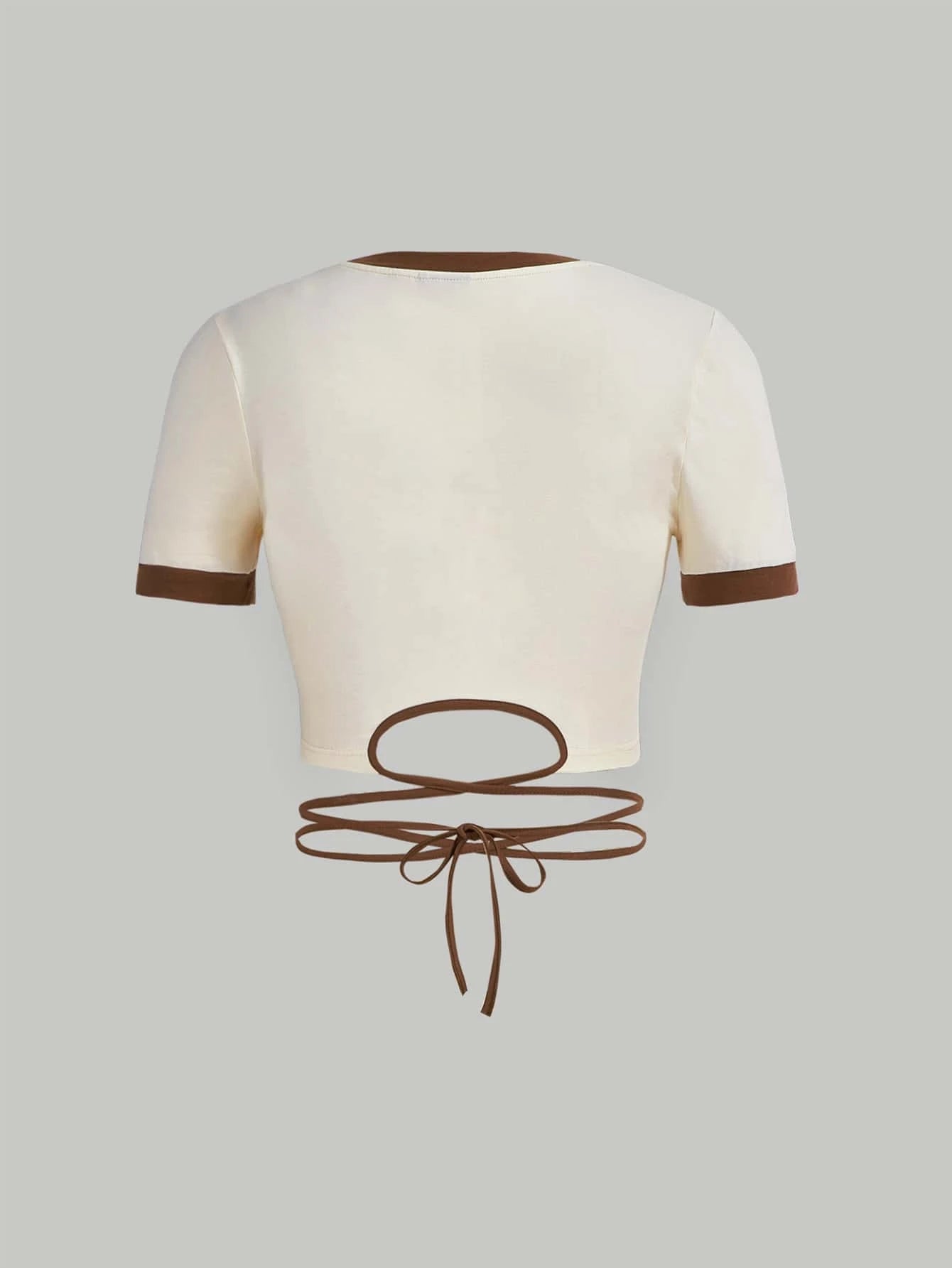 SHEIN MOD Camiseta corta con contrastes gráficos de automóvil y lema, enlaces cruzados, para acampada "Tomar un paseo, SOLO VIAJAR ALREDEDOR DEL MUNDO"