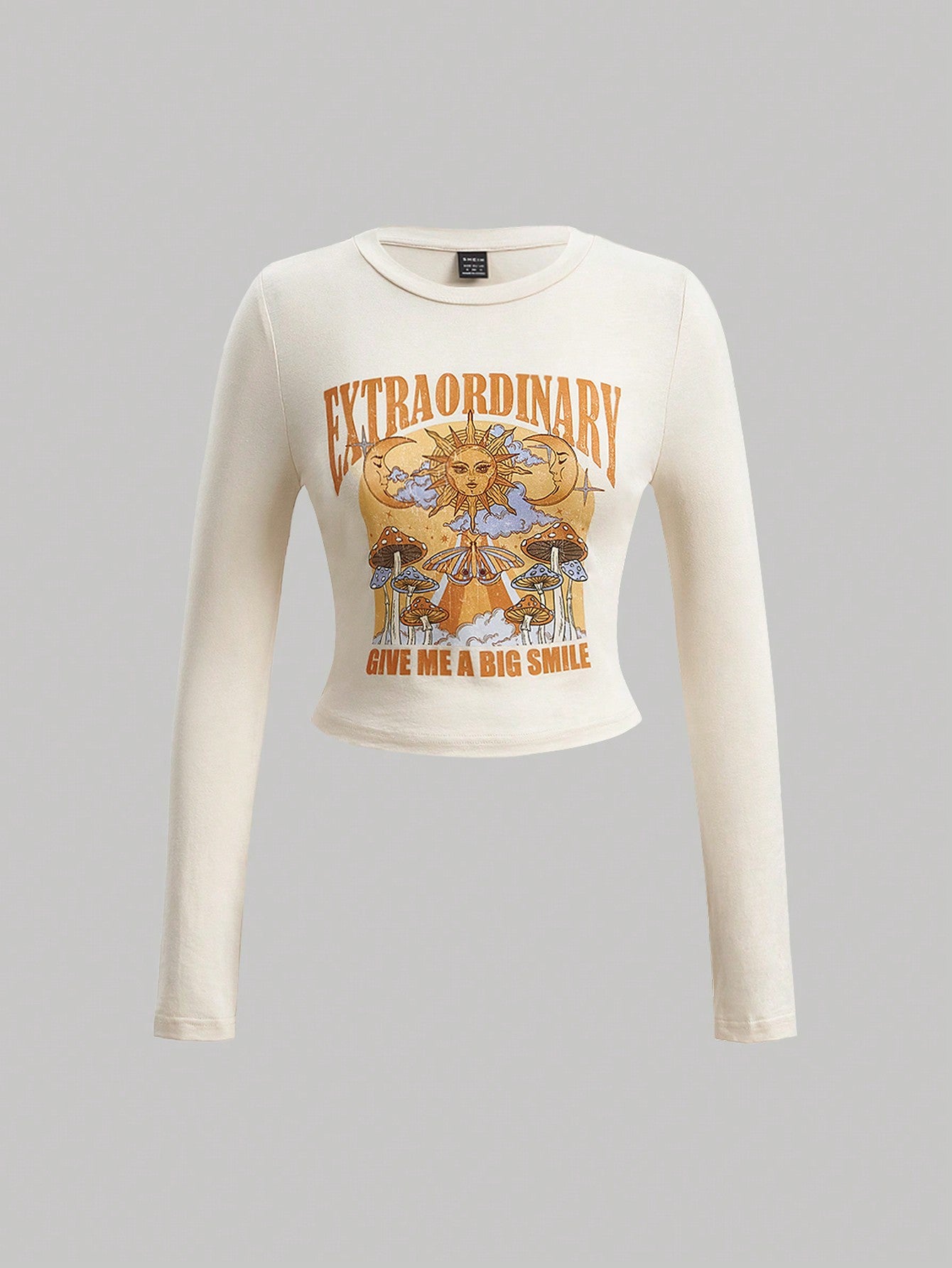SHEIN MOD Camiseta crop con estampado de letra