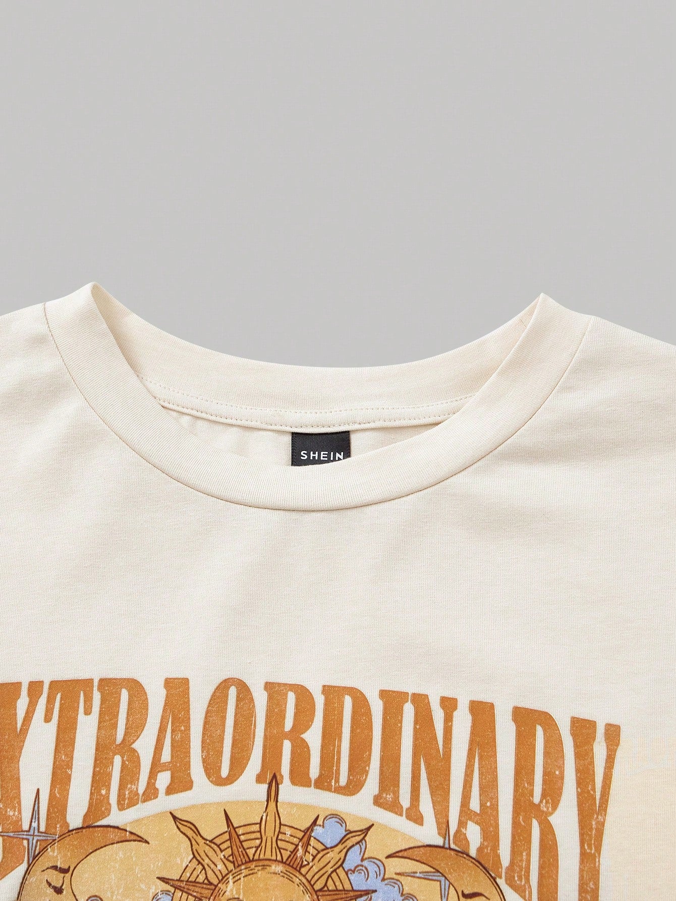 SHEIN MOD Camiseta crop con estampado de letra