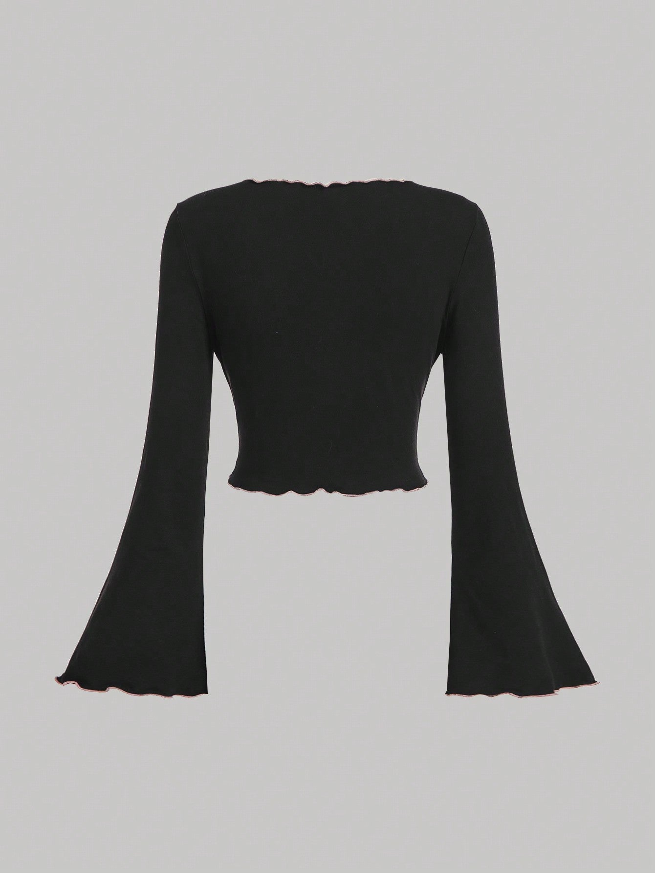 SHEIN MOD Cárdigan ligero de manga larga con color contrastante, Halloween para mujeres