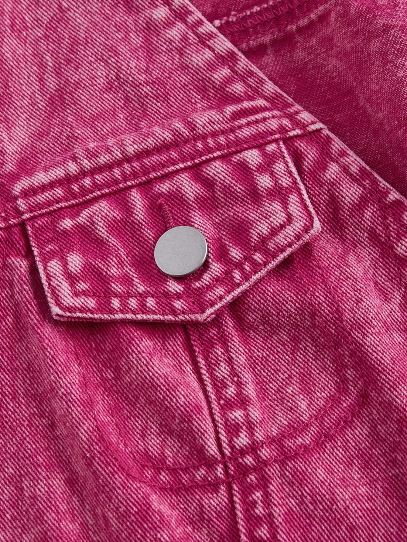 SHEIN MOD Mujeres chaqueta y abrigo de mezclilla sin mangas con escote en V y botones delanteros de unicolor