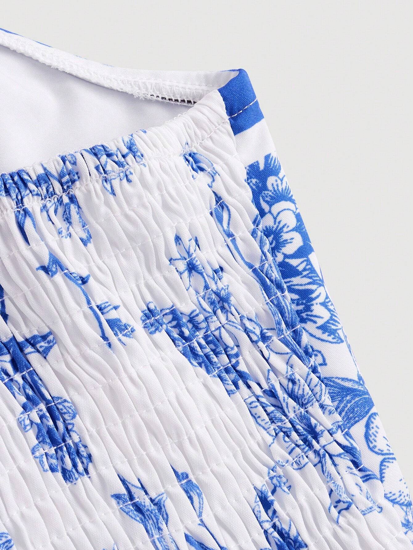 SHEIN MOD Ranfla estampada con correa de hombro anudada