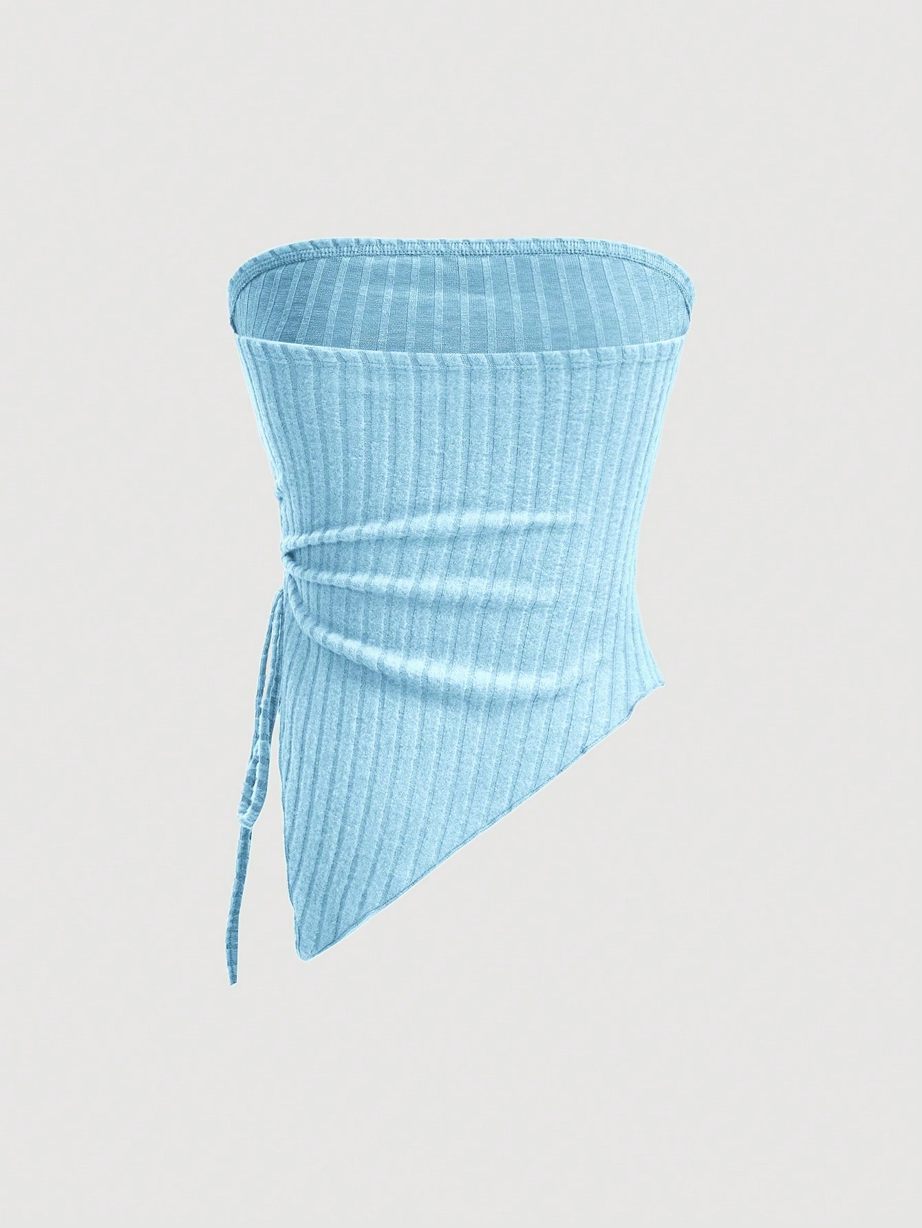 SHEIN MOD Top Asimétrico Sin Tirantes unicolor Para Mujeres Con Detalle De Cordón En El Lado