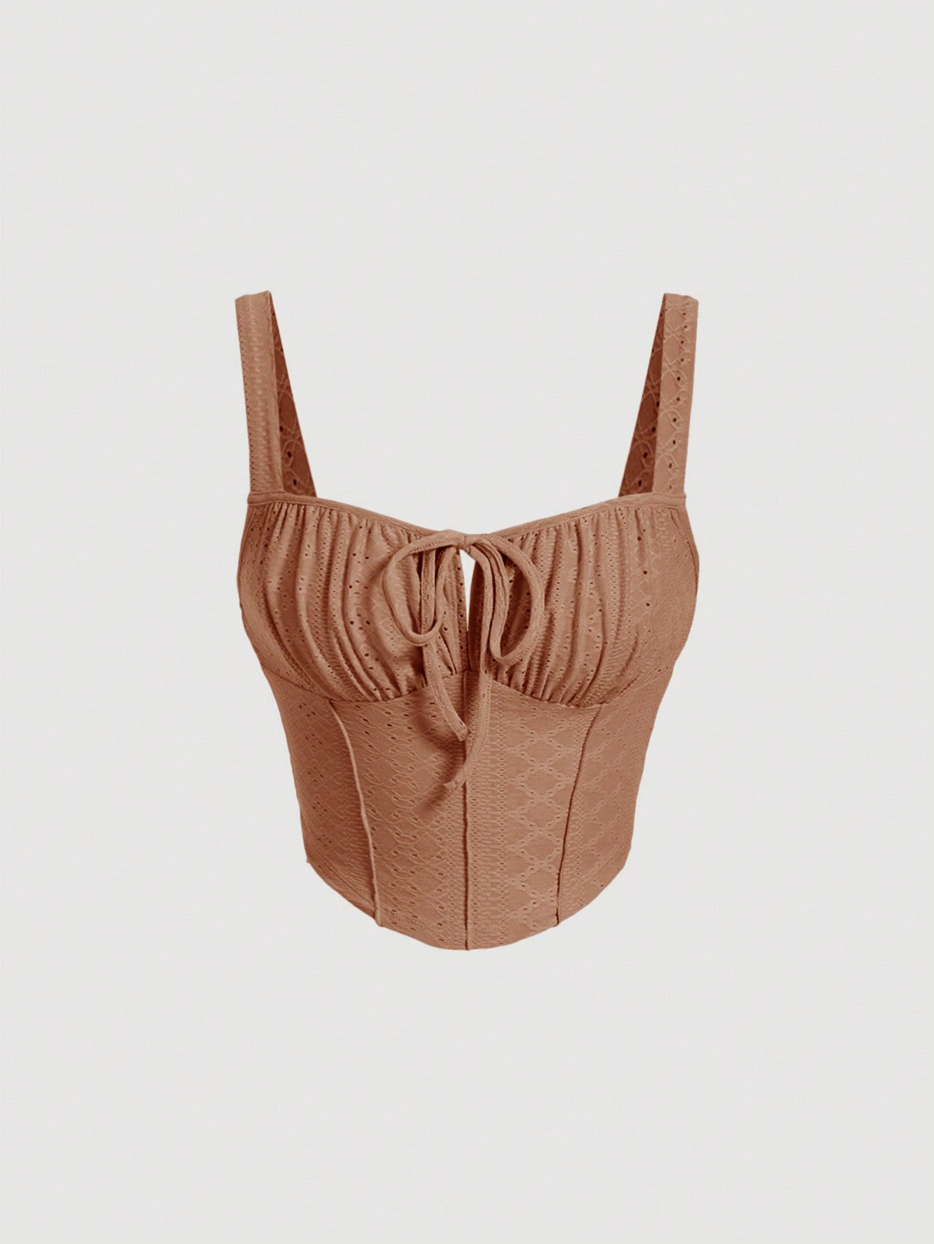 SHEIN MOD Top De Tirantes Con Tirantes Atados, Frente Plisado Para Mujer