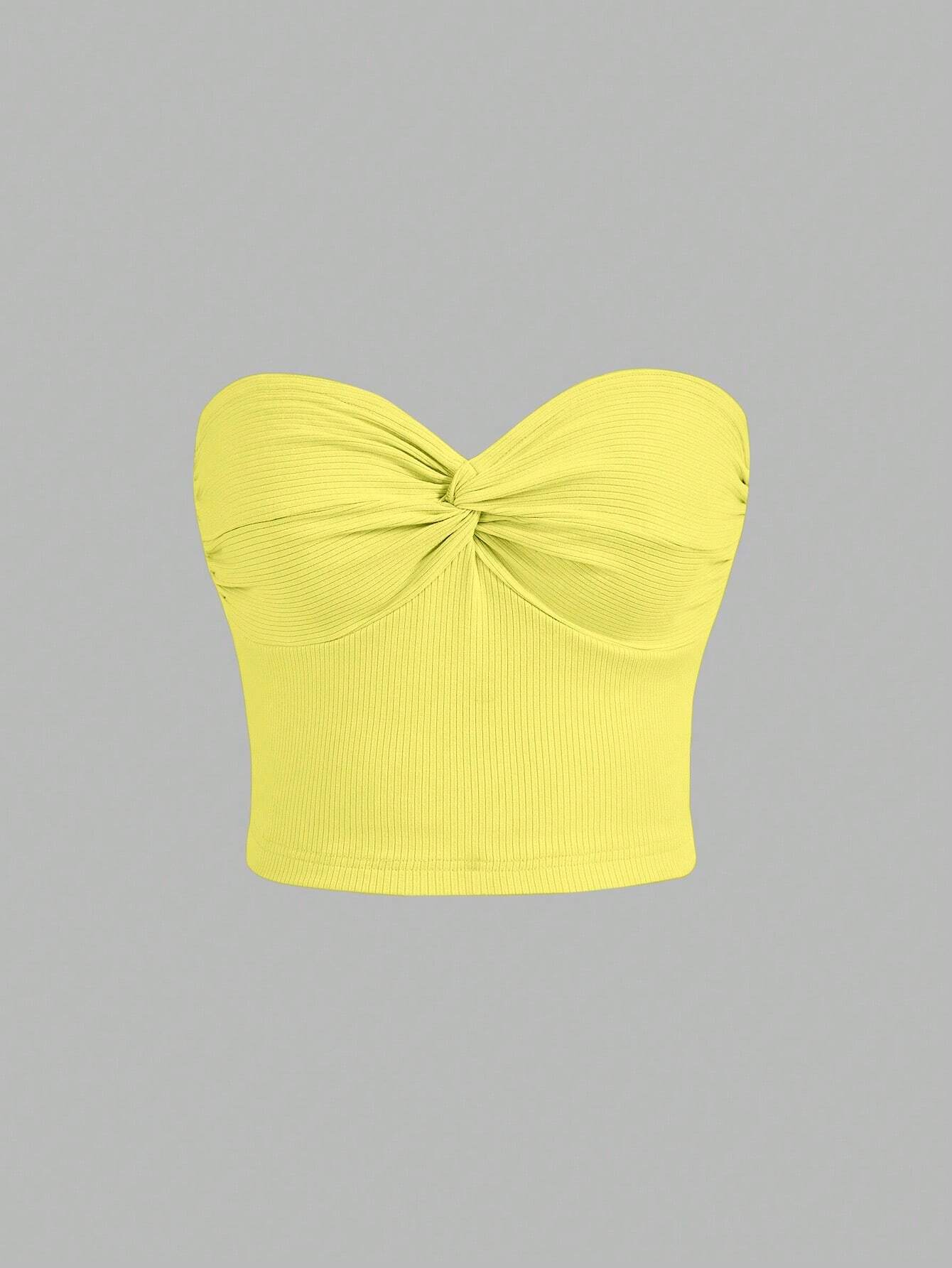 SHEIN MOD Top bandeau girante delantero tejido de canalé