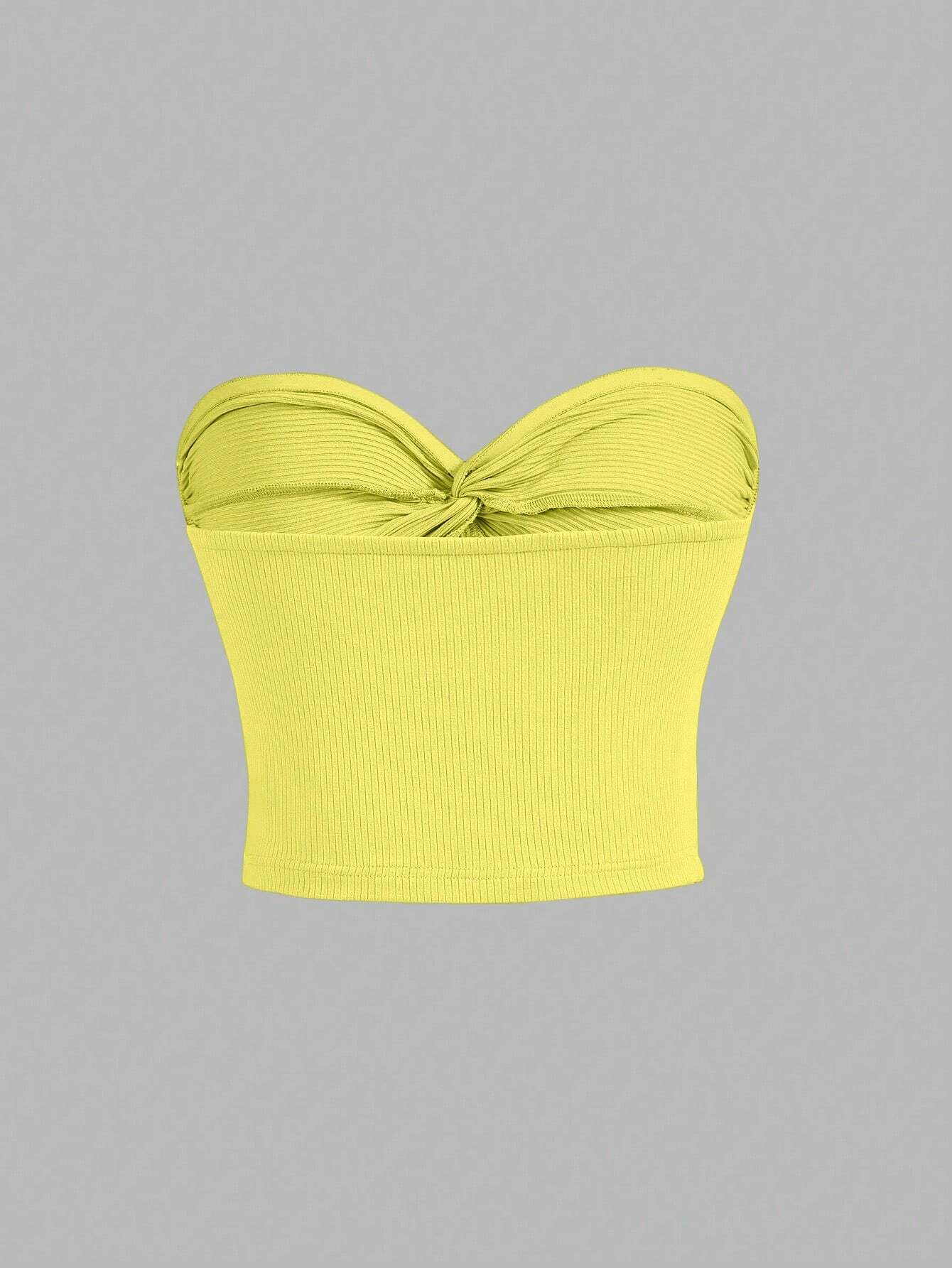 SHEIN MOD Top bandeau girante delantero tejido de canalé