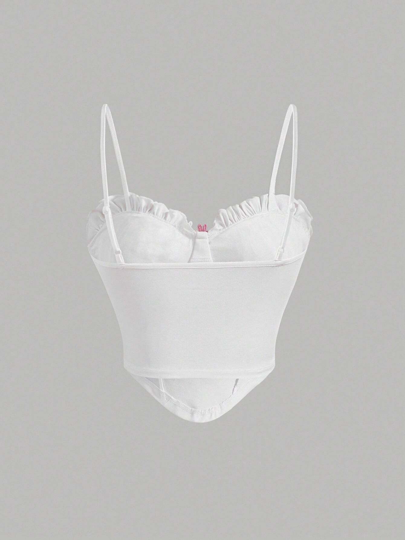 SHEIN MOD Top de tirantes bustier aplique fruncido