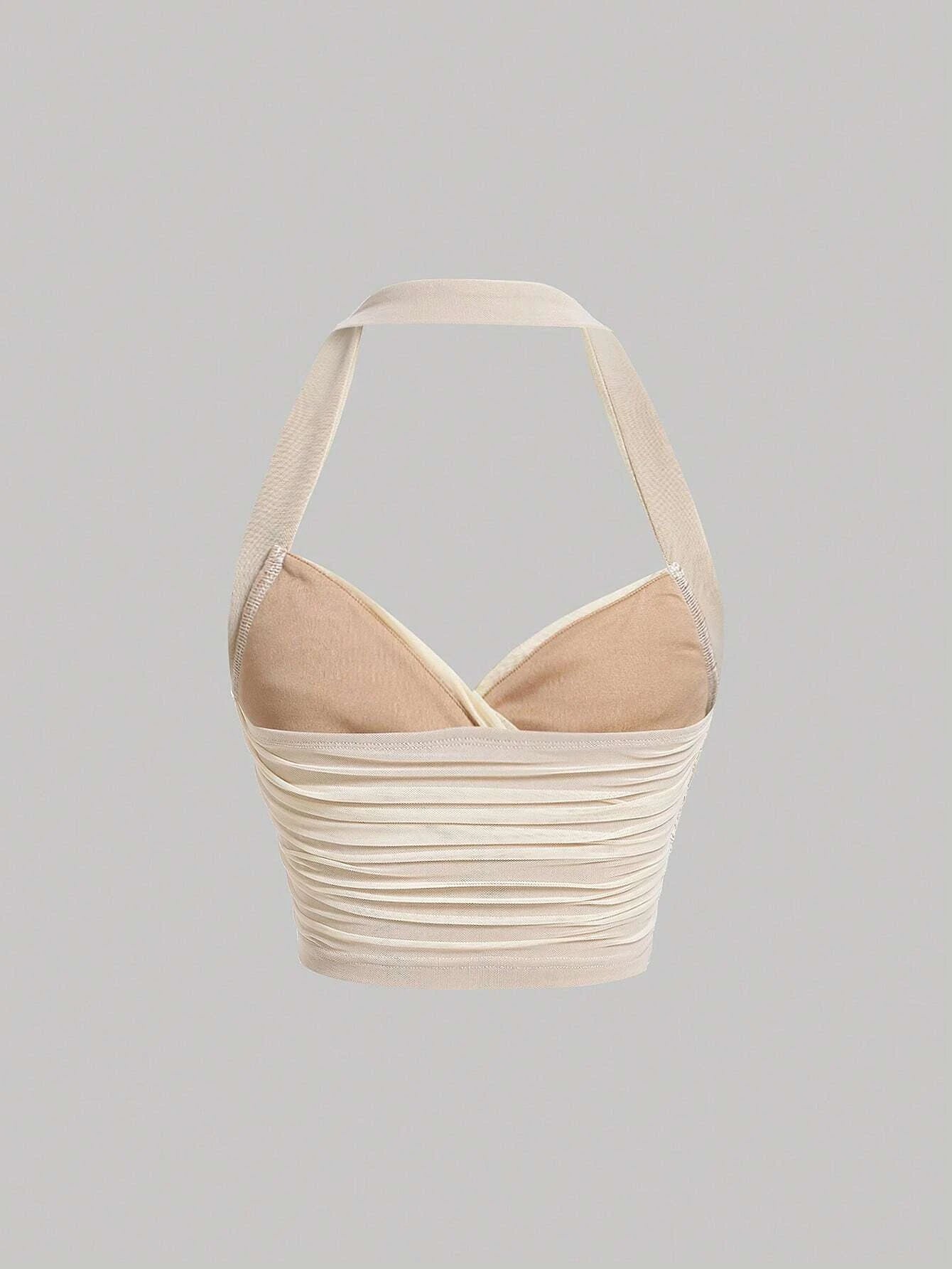 SHEIN MOD Top halter unicolor fruncido