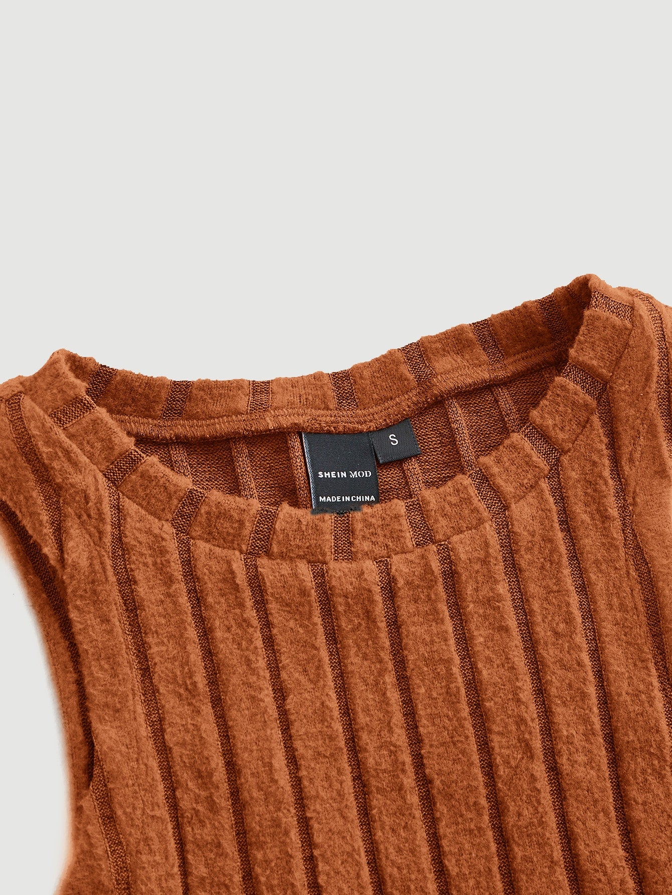 SHEIN MOD Top tank unicolor tejido de canalé