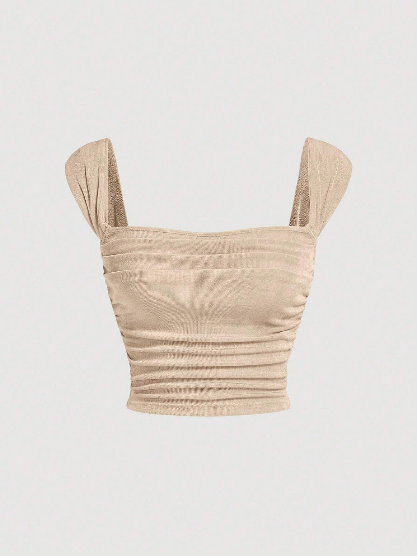 SHEIN MOD Top unicolor fruncido ancho tirantes