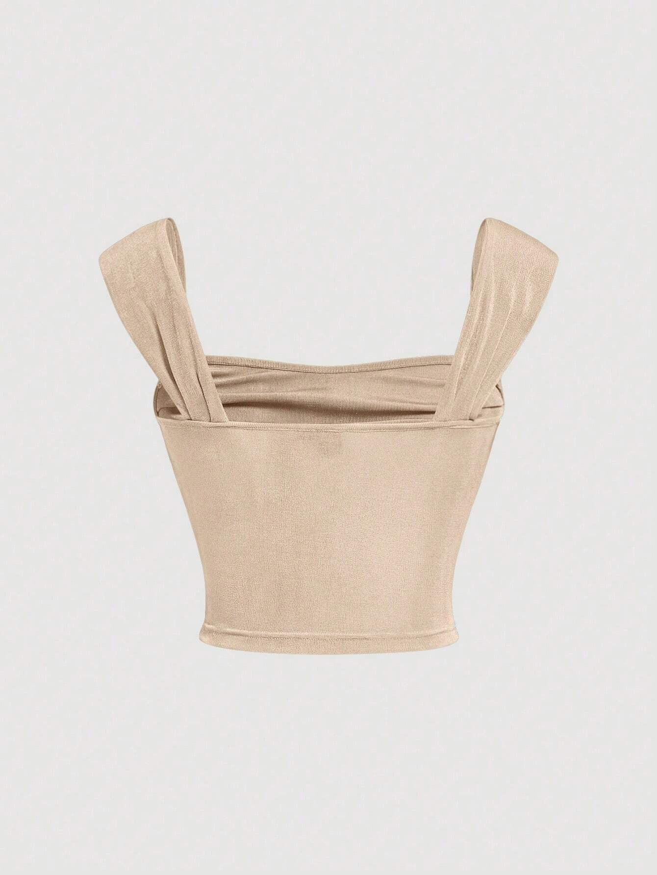 SHEIN MOD Top unicolor fruncido ancho tirantes