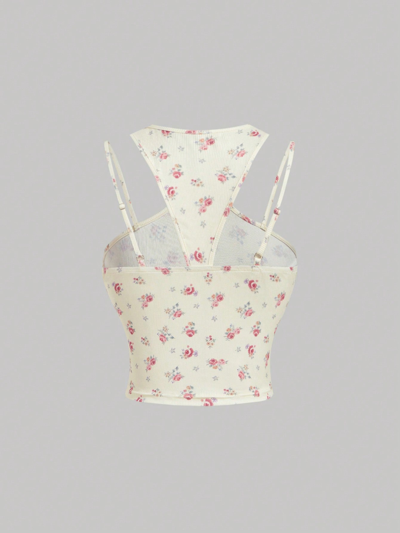 SHEIN MOD Verano top sin mangas con diseño floral lindo con hombros descubiertos, top atractivo para salir