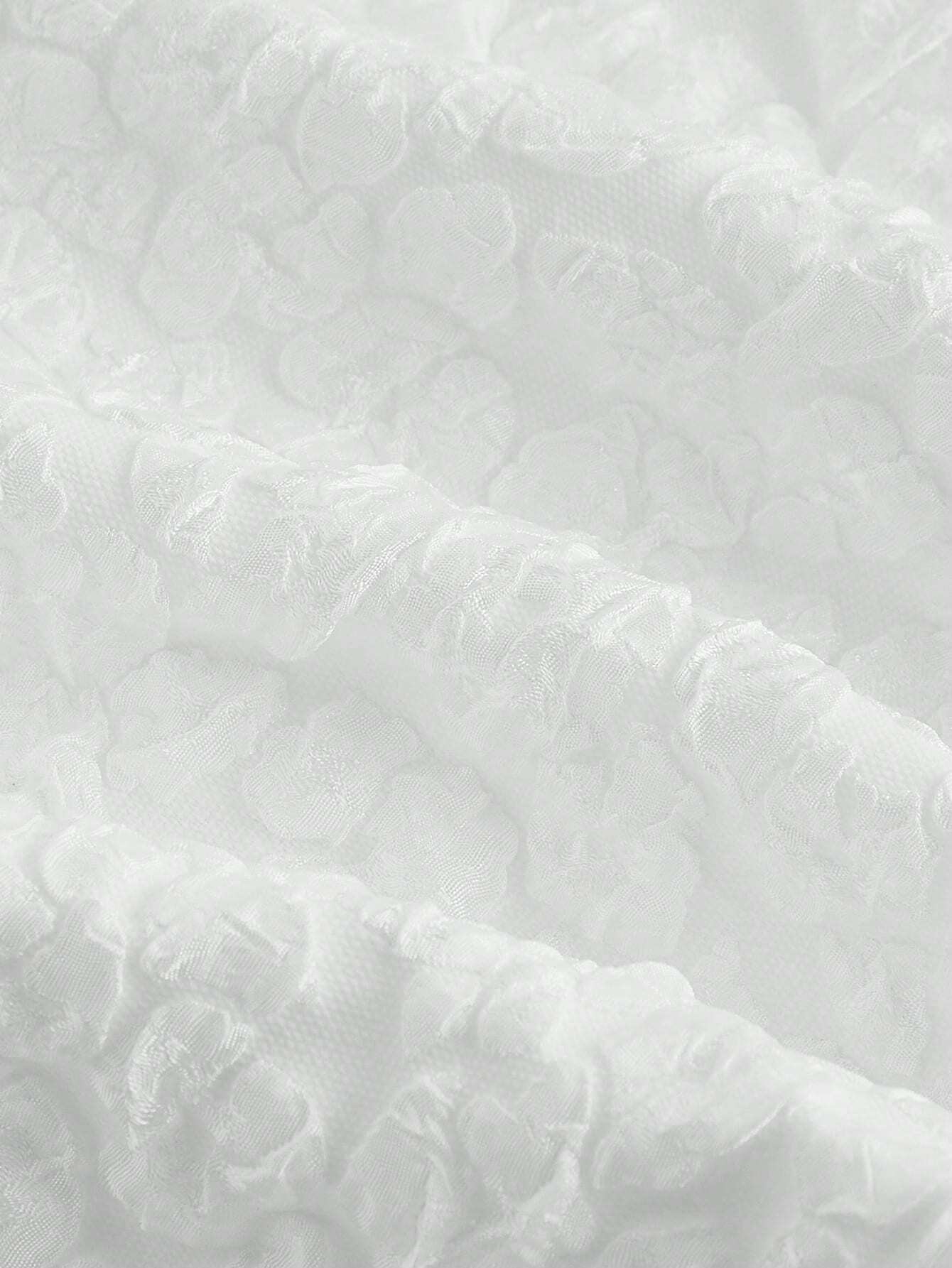 SHEIN MOD Vestido Blanco ajustado De Hombros Descubiertos Con Textura Y Detalle De Lazo Para Mujeres