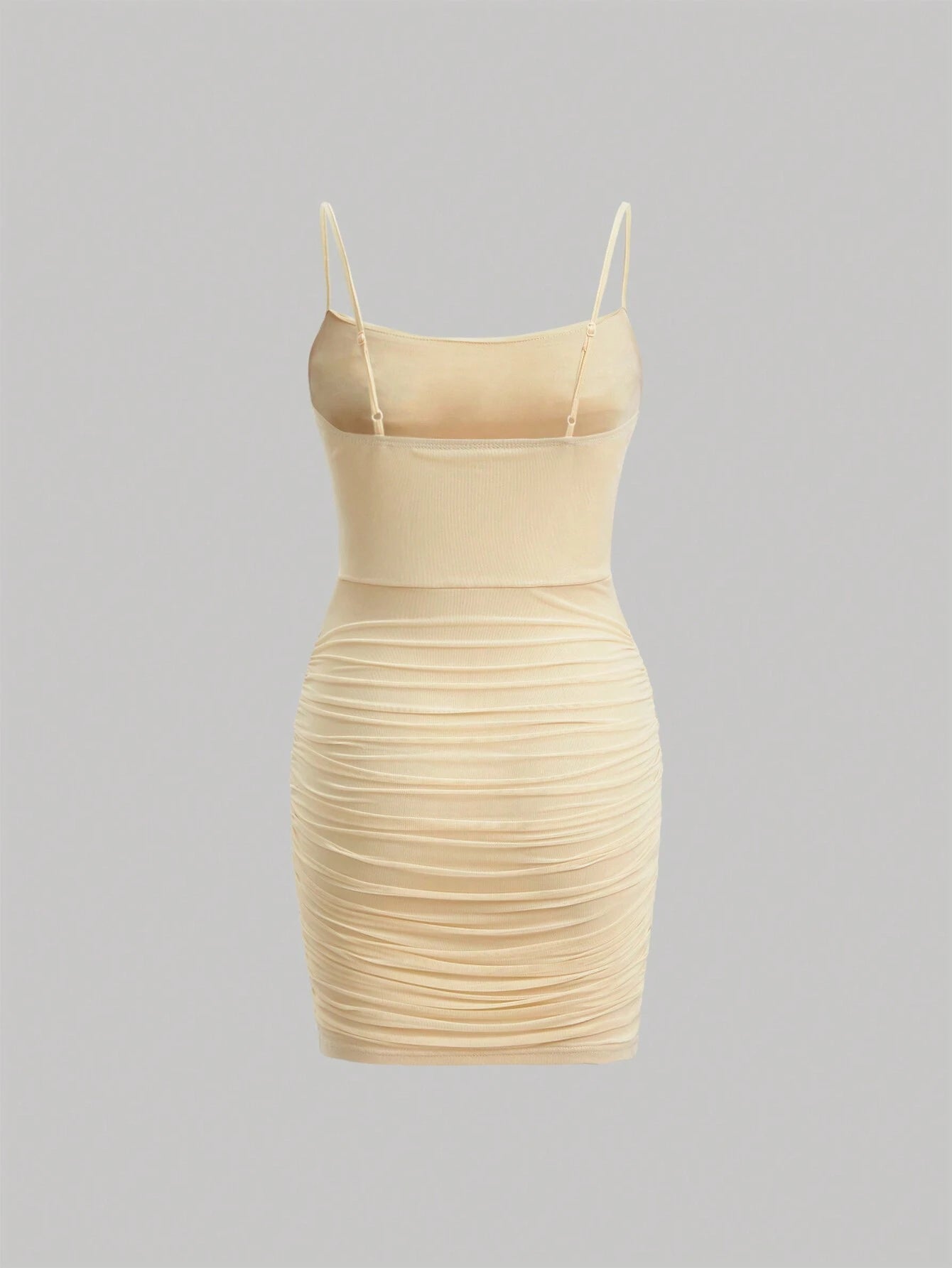SHEIN MOD Vestido ajustado de tirantes unicolor fruncido