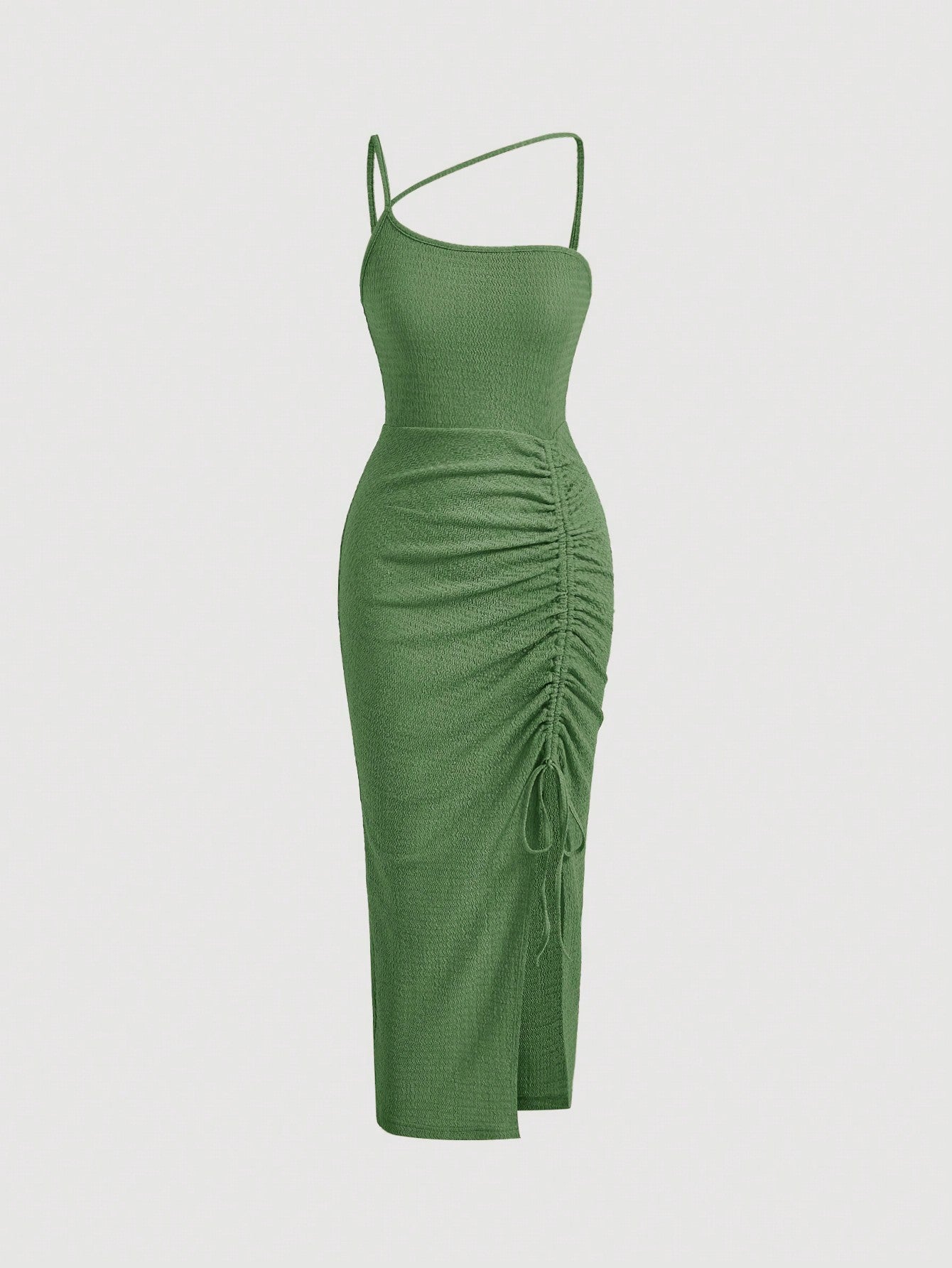 SHEIN MOD Vestido de cuello asimétrico con cordón de muslo con abertura