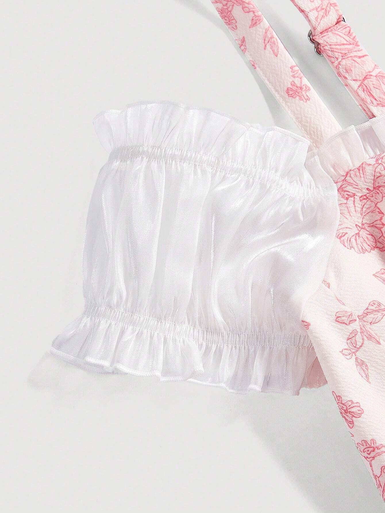 SHEIN MOD Vestido de tirantes espagueti de hombro abierto para mujer con estampado floral