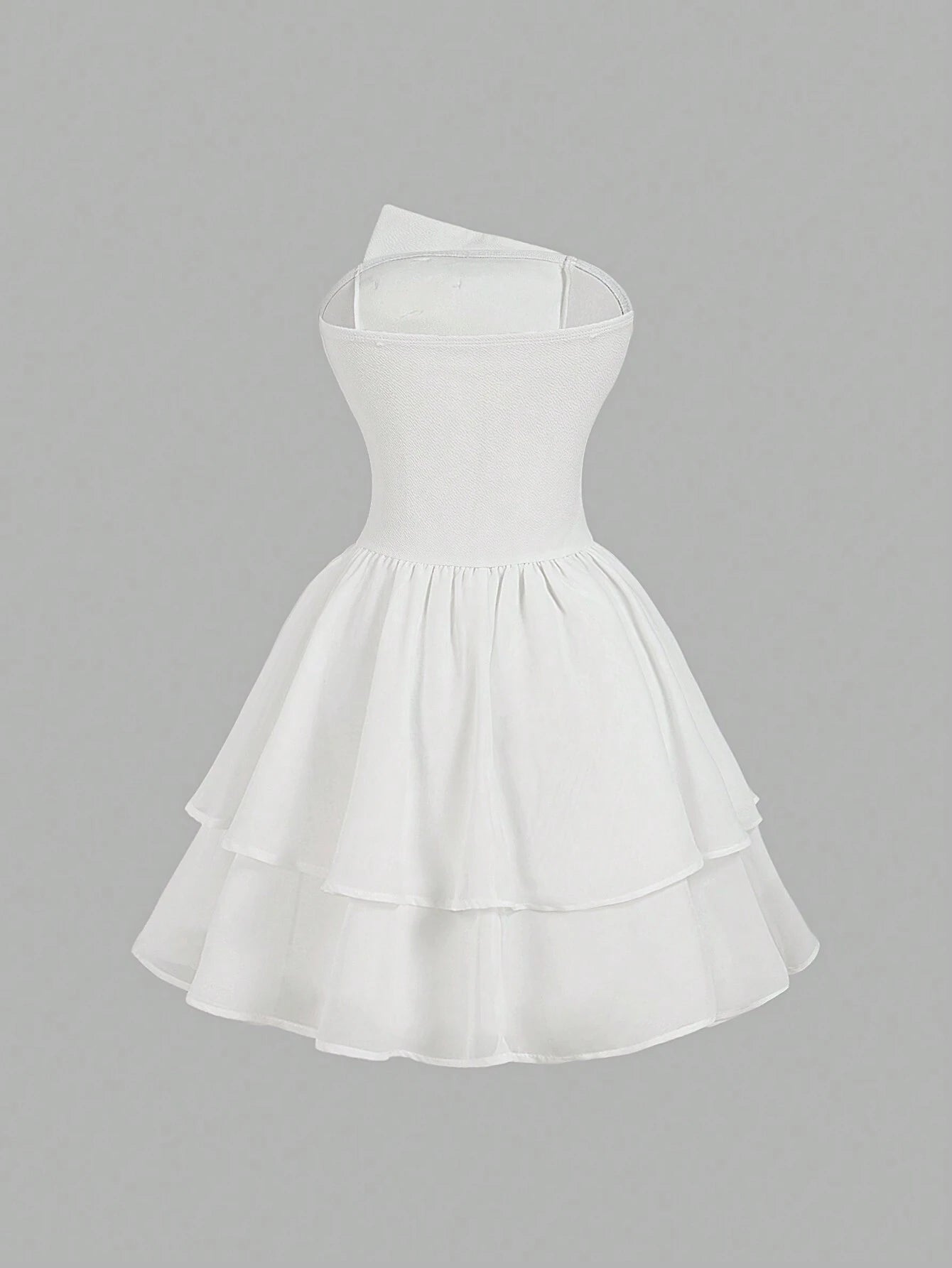 SHEIN MOD Vestido mini vintage romántico con escote asimétrico y aplicación de rosa 3D