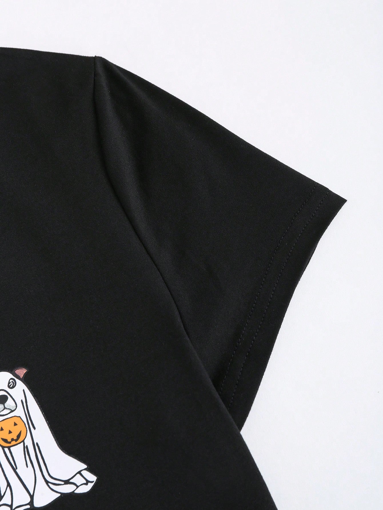 SHEIN MOOSTA Camiseta ajustada de manga corta con cuello redondo y estampado de dibujos animados para mujer, camiseta gráfica de verano