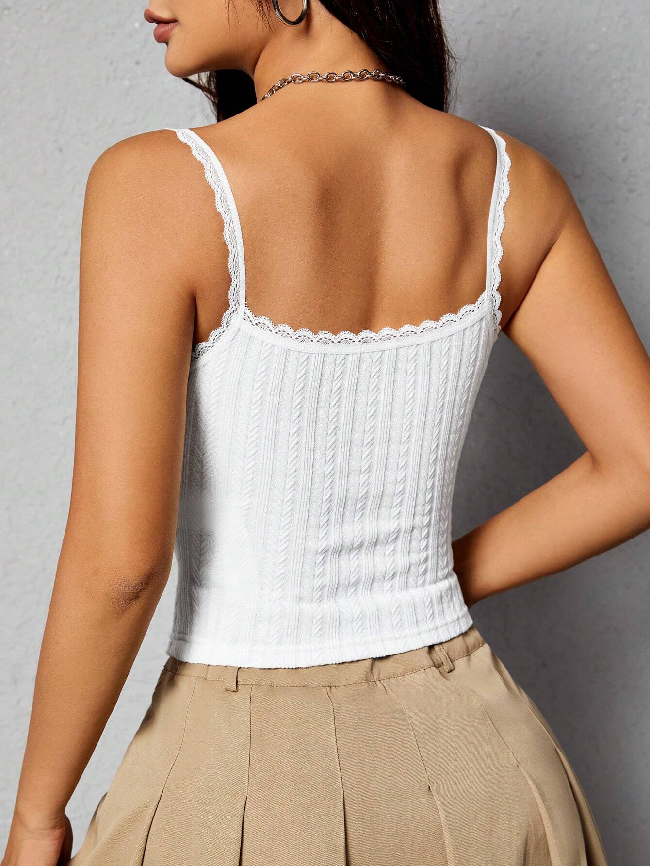 SHEIN PETITE Camisola tejida de mujer con decoración de lazo para verano
