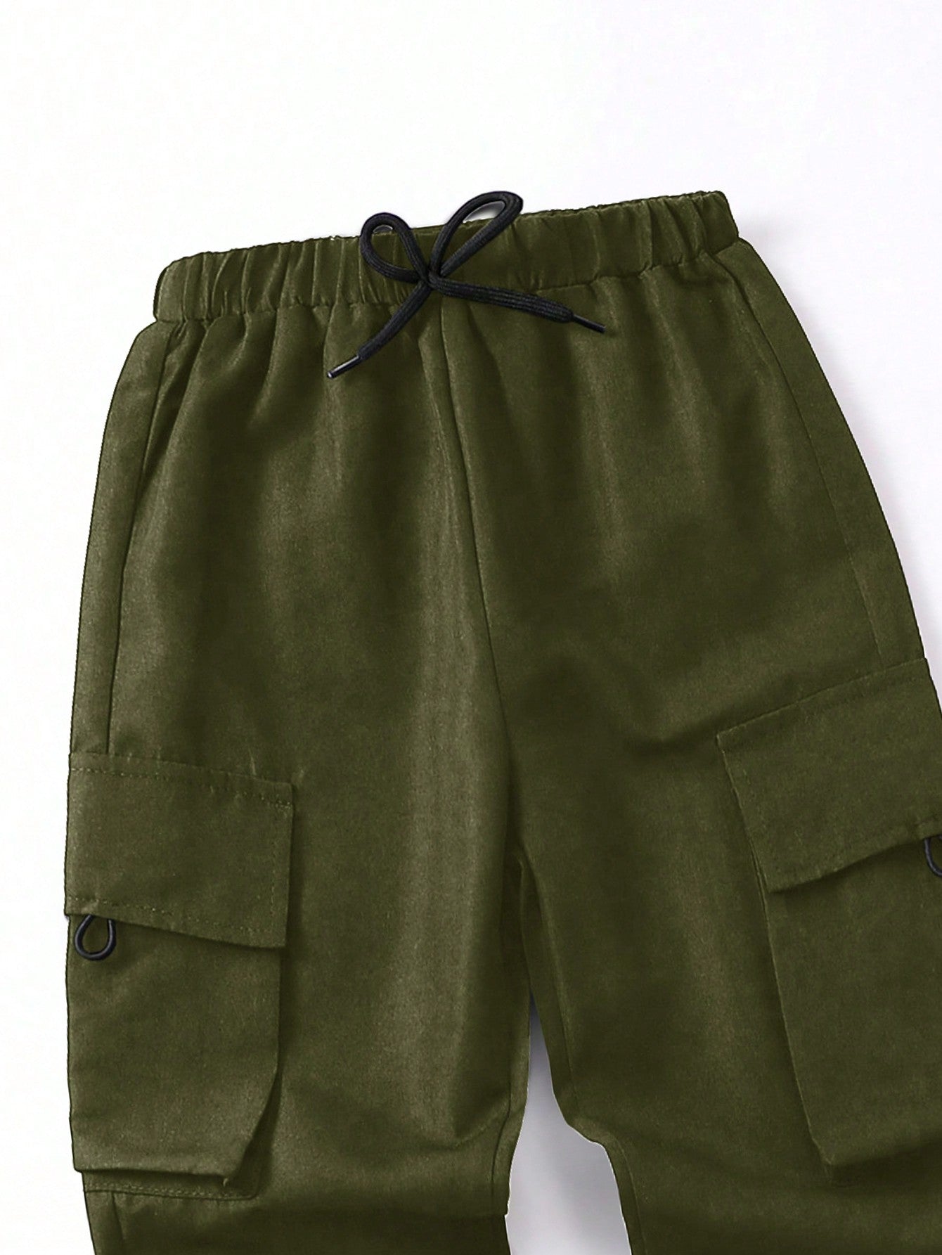 SHEIN Pantalón cargo de ajuste holgado para niño pequeño, color negro