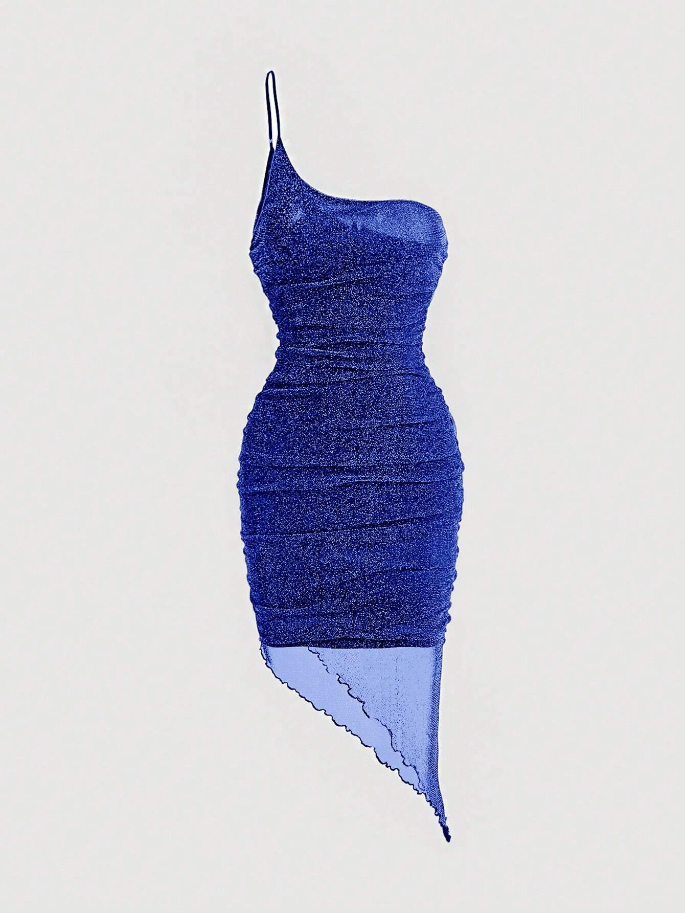 SHEIN Privé Vestido ajustado de un hombro bajo asimétrico brillante