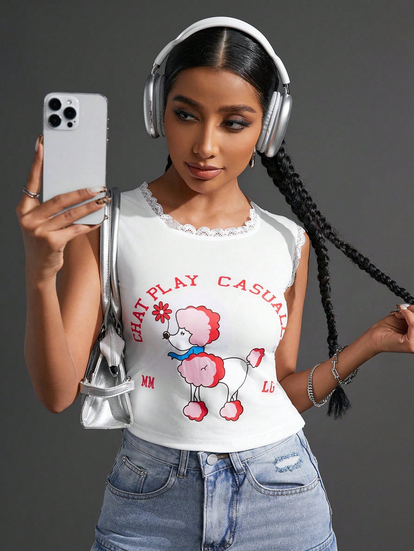 SHEIN Sport Gameset Camiseta sin mangas deportiva simple con impresiones para uso diario de mujeres