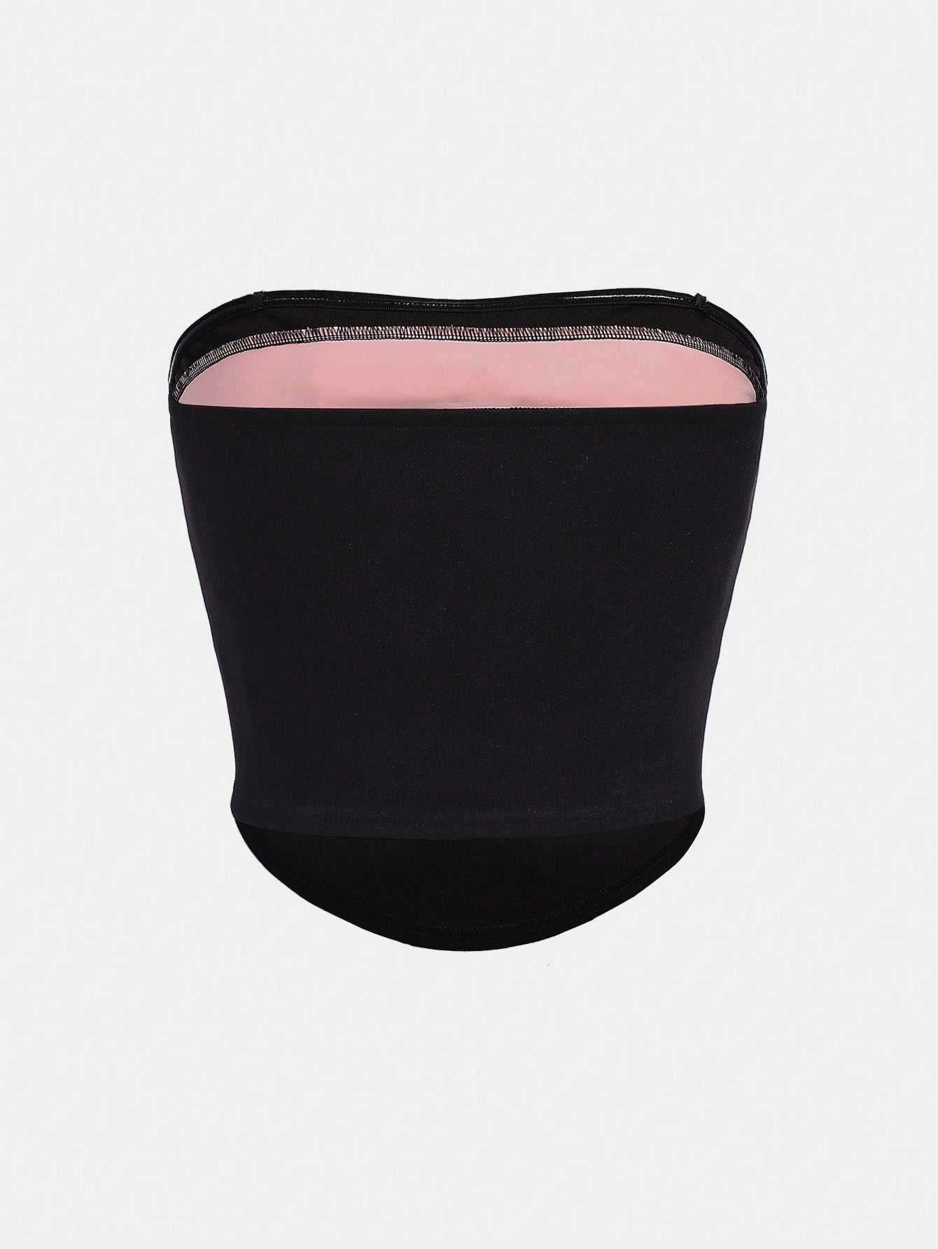 SHEIN Top de tubo de punto para adolescentes unicolor con detalles de cinta de colores de contraste y tirantes desmontables