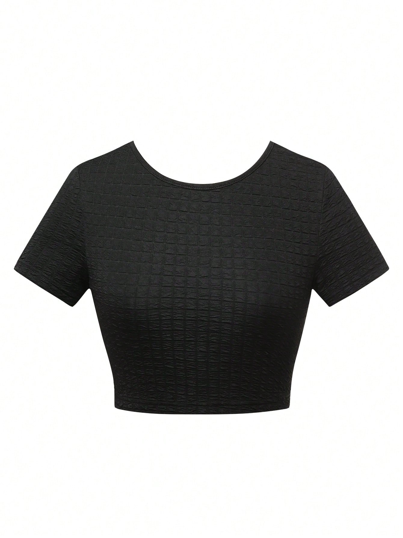 SHEIN SXY Camiseta De Mujer De Manga Corta De Color Sólido