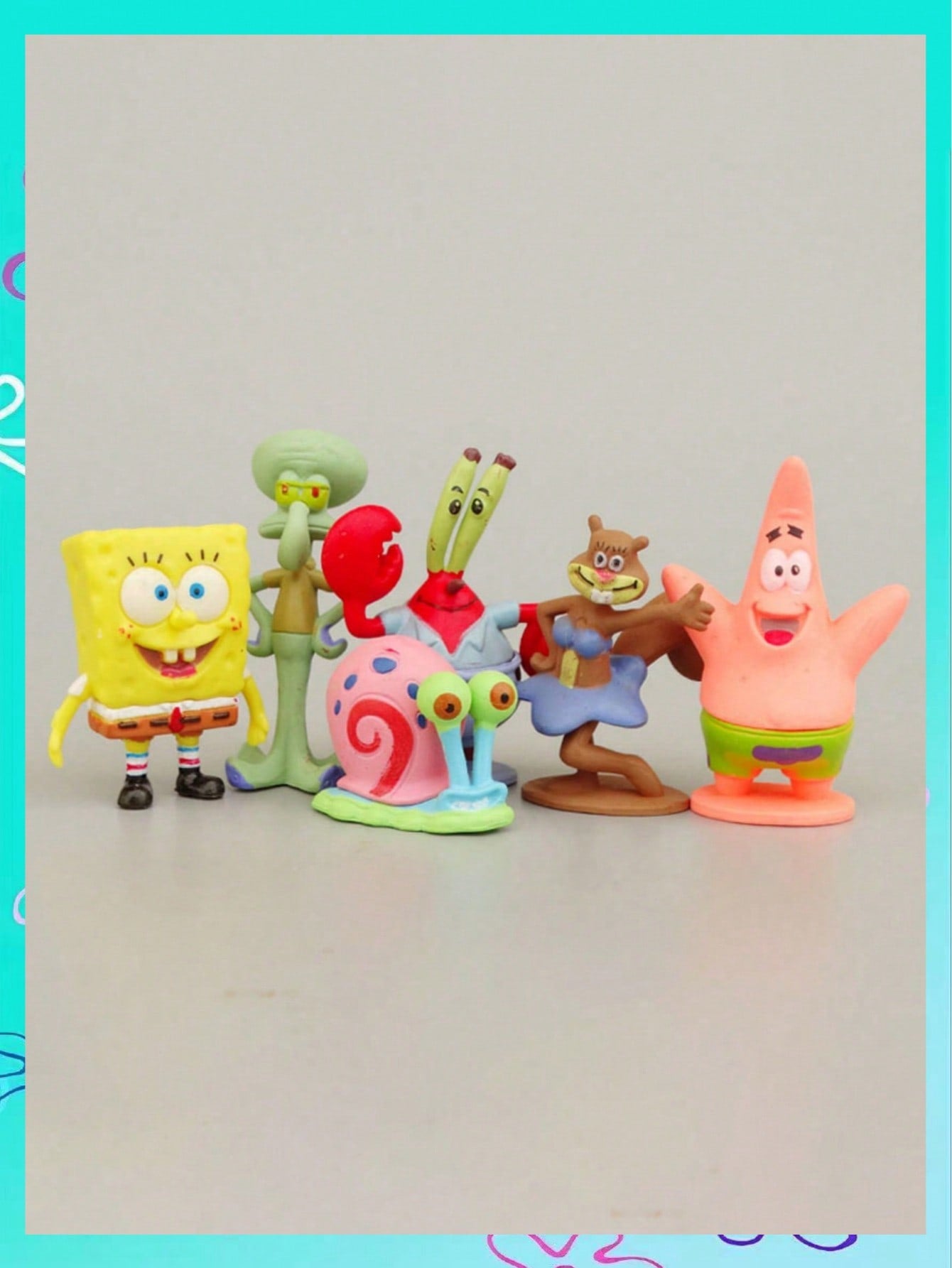 SPONGEBOB 1/3/6 piezas Decoraciones de cumpleaños de Bob Esponja y sus amigos, decoración de mesa, decoración de tarta, decoración submarina para acuario, incluye a Patricio Estrella, Calamardo Tentáculos, Sr. Eugene H.