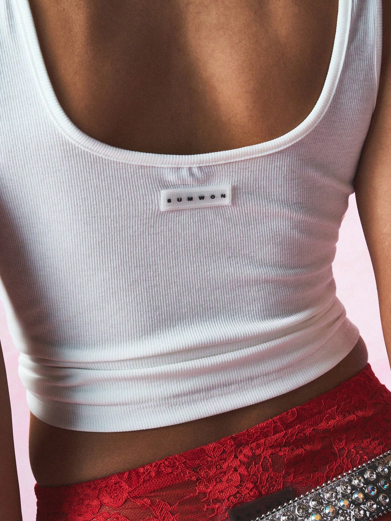 SUMWON WOMEN Top corto de punto con estampado de texto, de verano, informal, sin mangas, para gimnasio, entrenamiento, básico, fiesta, festival, baile