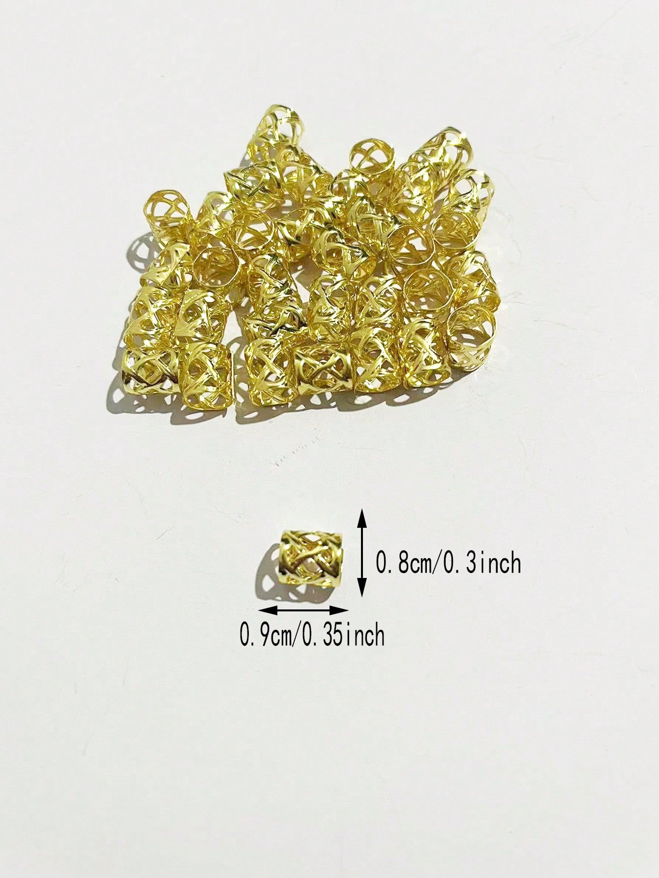 Set de 20 piezas de accesorios de trenzado de cabello en dorado y plateado con cuentas, clips y joyas
