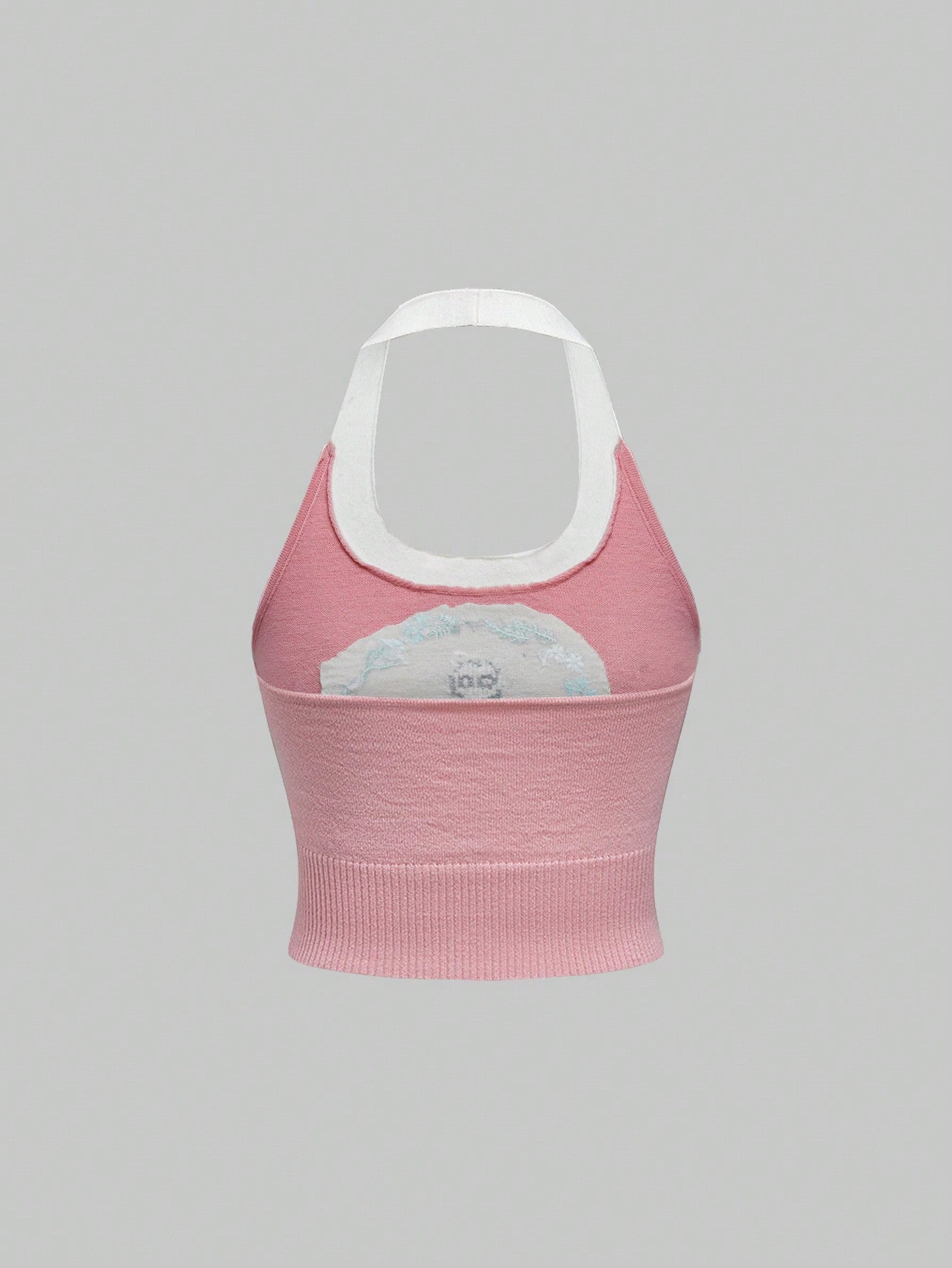 Sweetness Set de 2 piezas Chaleco de punto sin mangas con bordado de gato dulce para mujer
