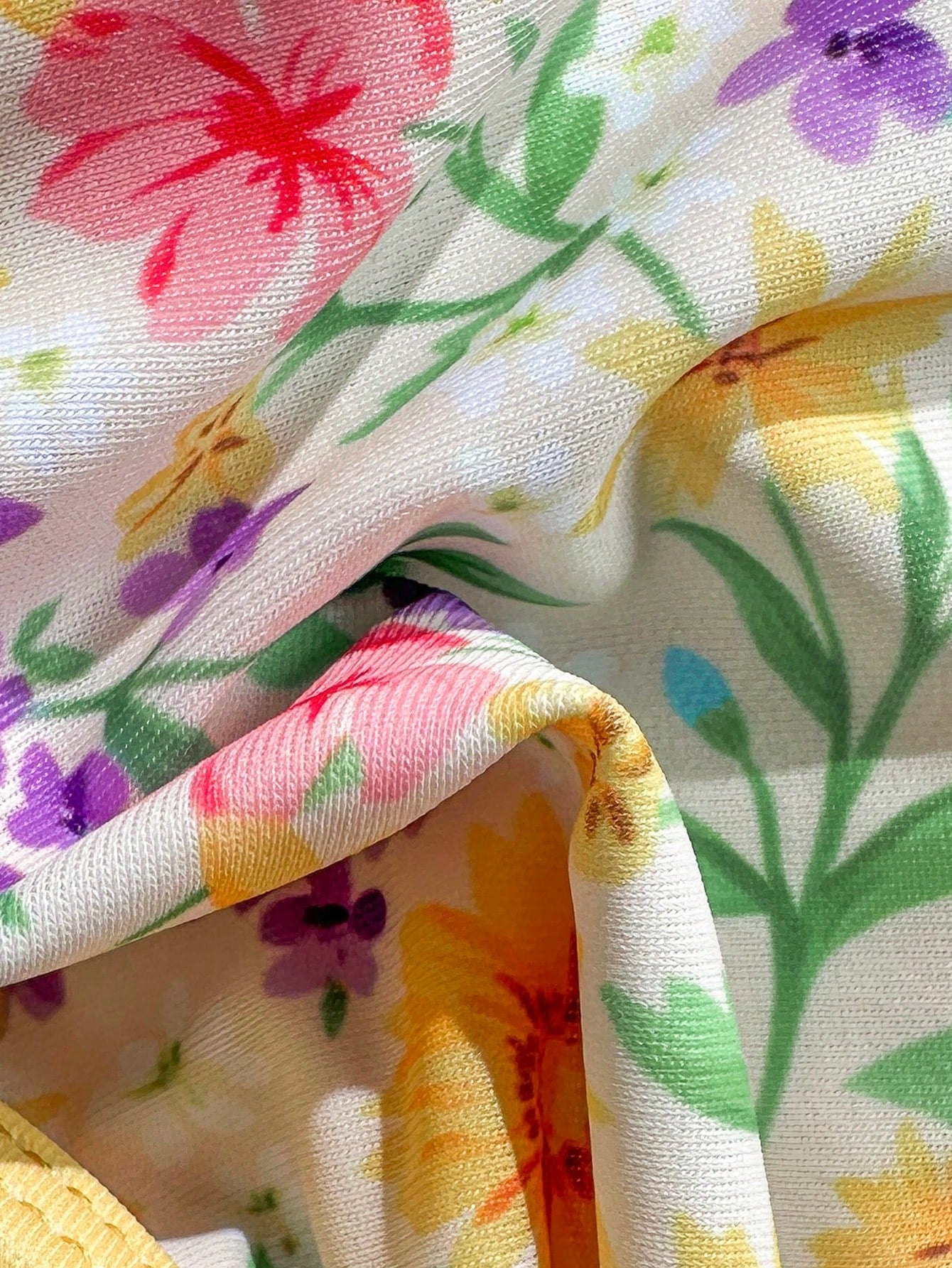 Swim Mod Conjunto de bikini vintage floral rosa pálido para mujer