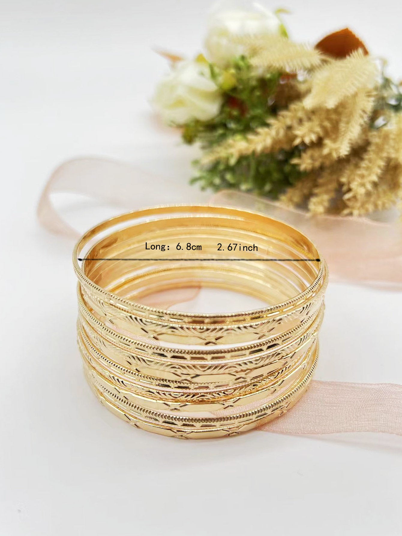 hierro de aleación en relieve patrón Brazalete Set pulsera