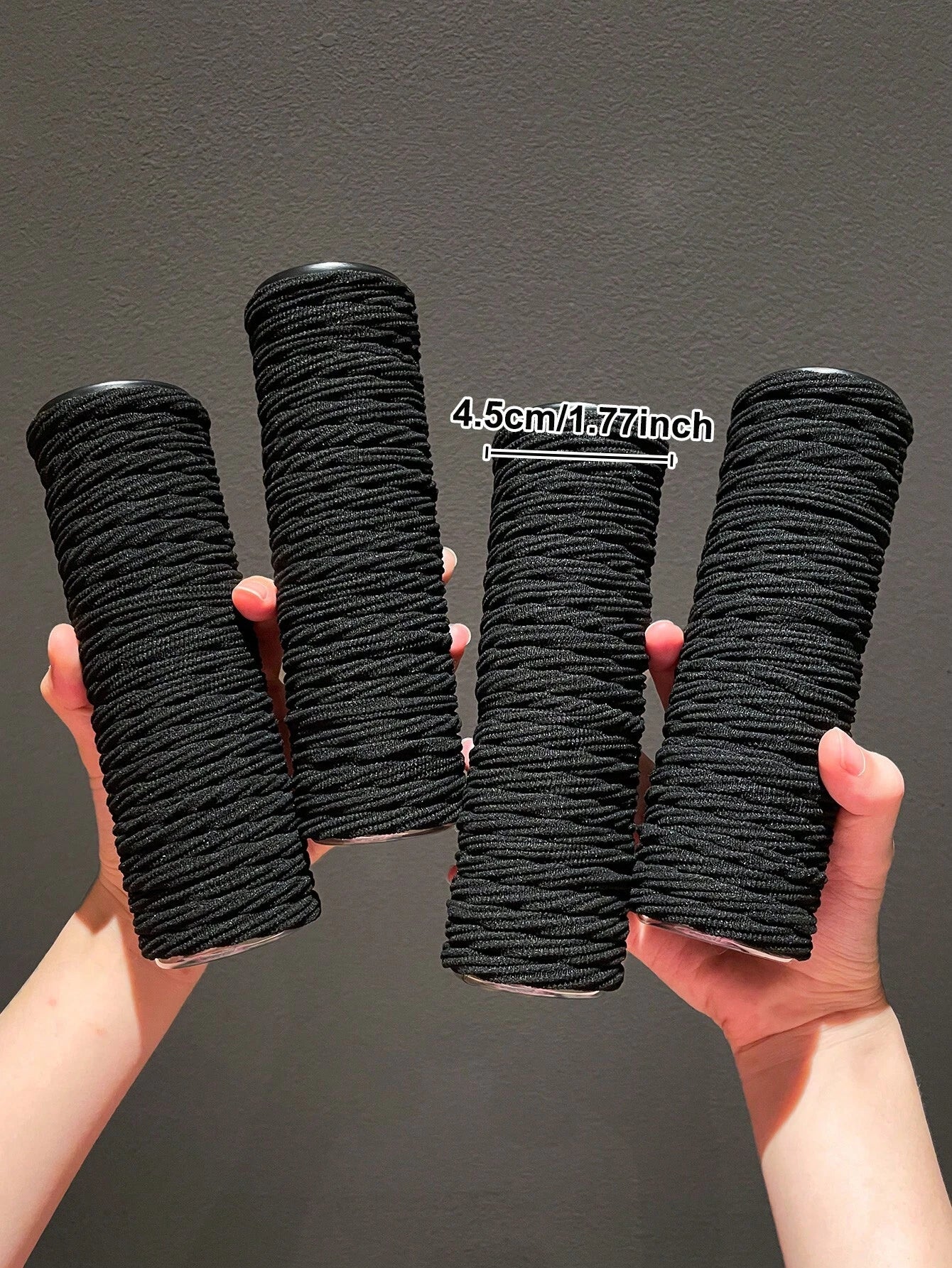 100 piezas Elásticos de cabello negros simples y de alta elasticidad, accesorios de cabello versátiles para mujeres